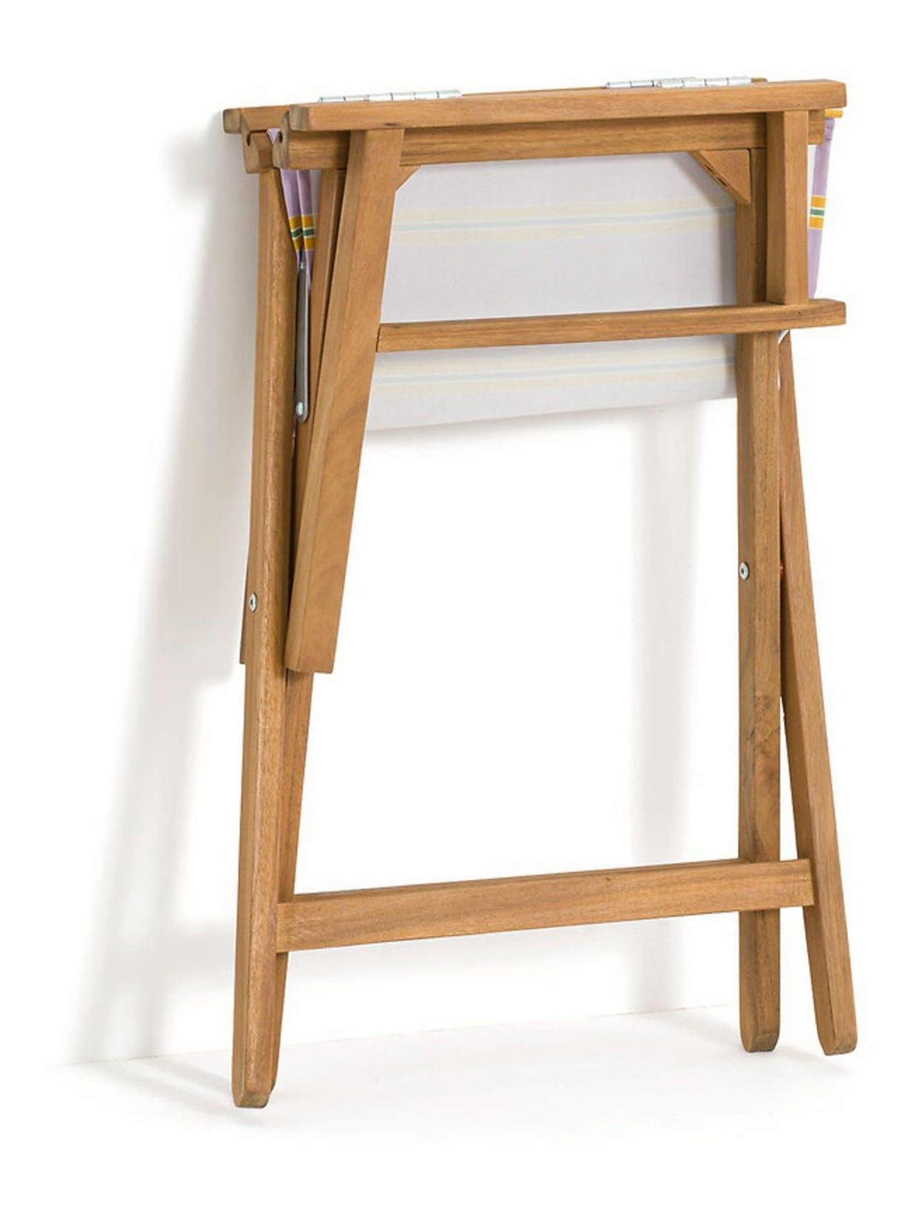 La Redoute Intérieurs Purple Stripe Veniza Acacia & Canvas Directors Chair - Image 3 of 4