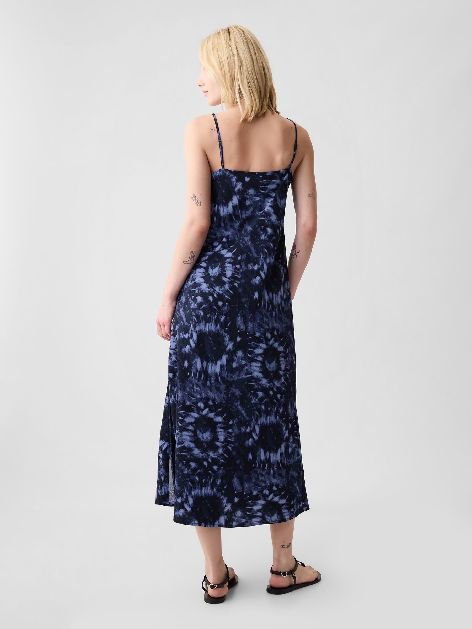 Blue Slip Midi Dress - Image 2 of 5