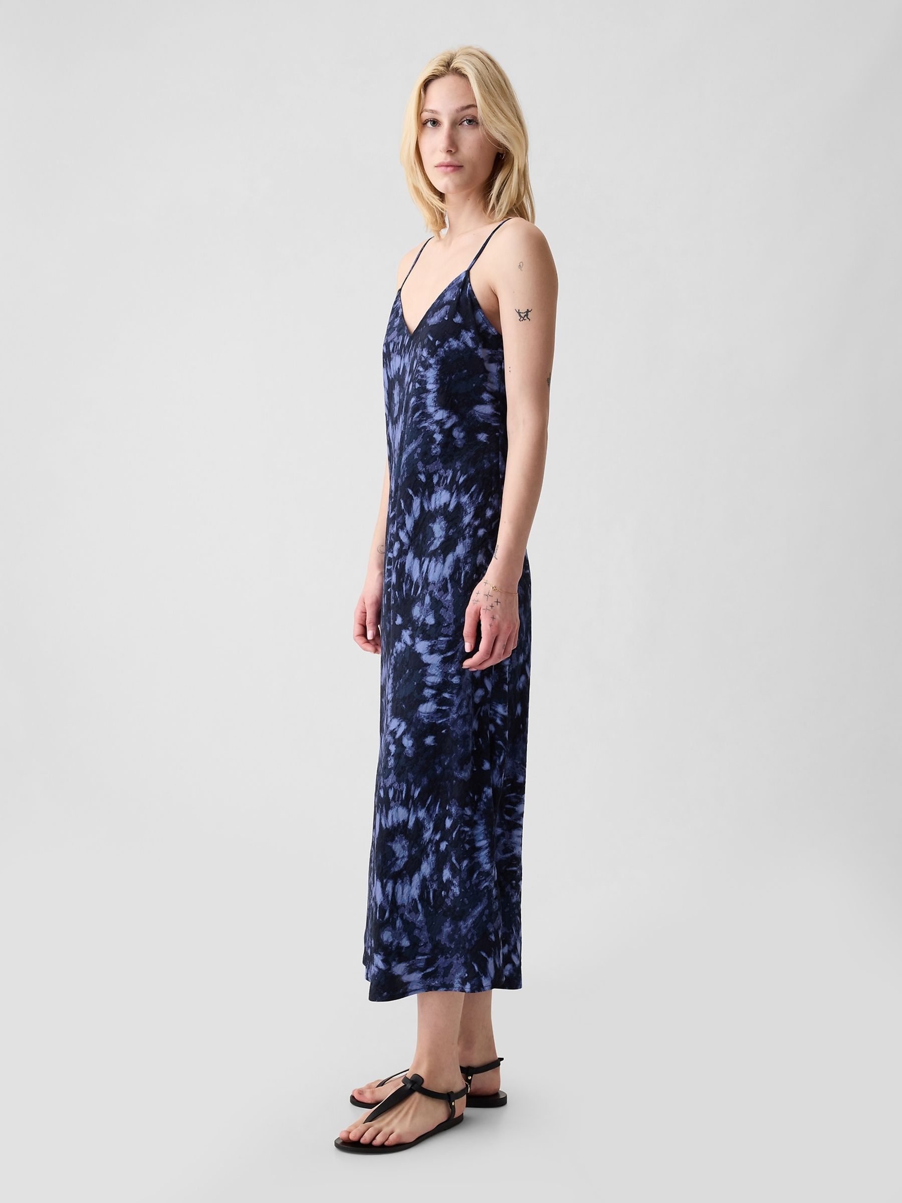 Blue Slip Midi Dress - Image 3 of 5