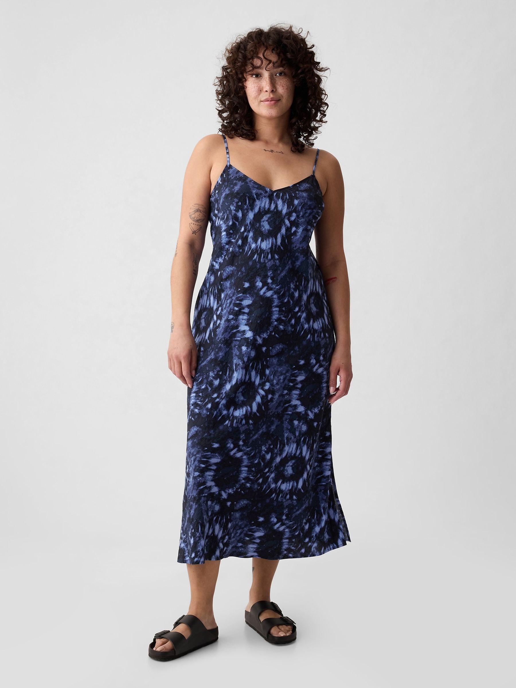 Blue Slip Midi Dress - Image 4 of 5