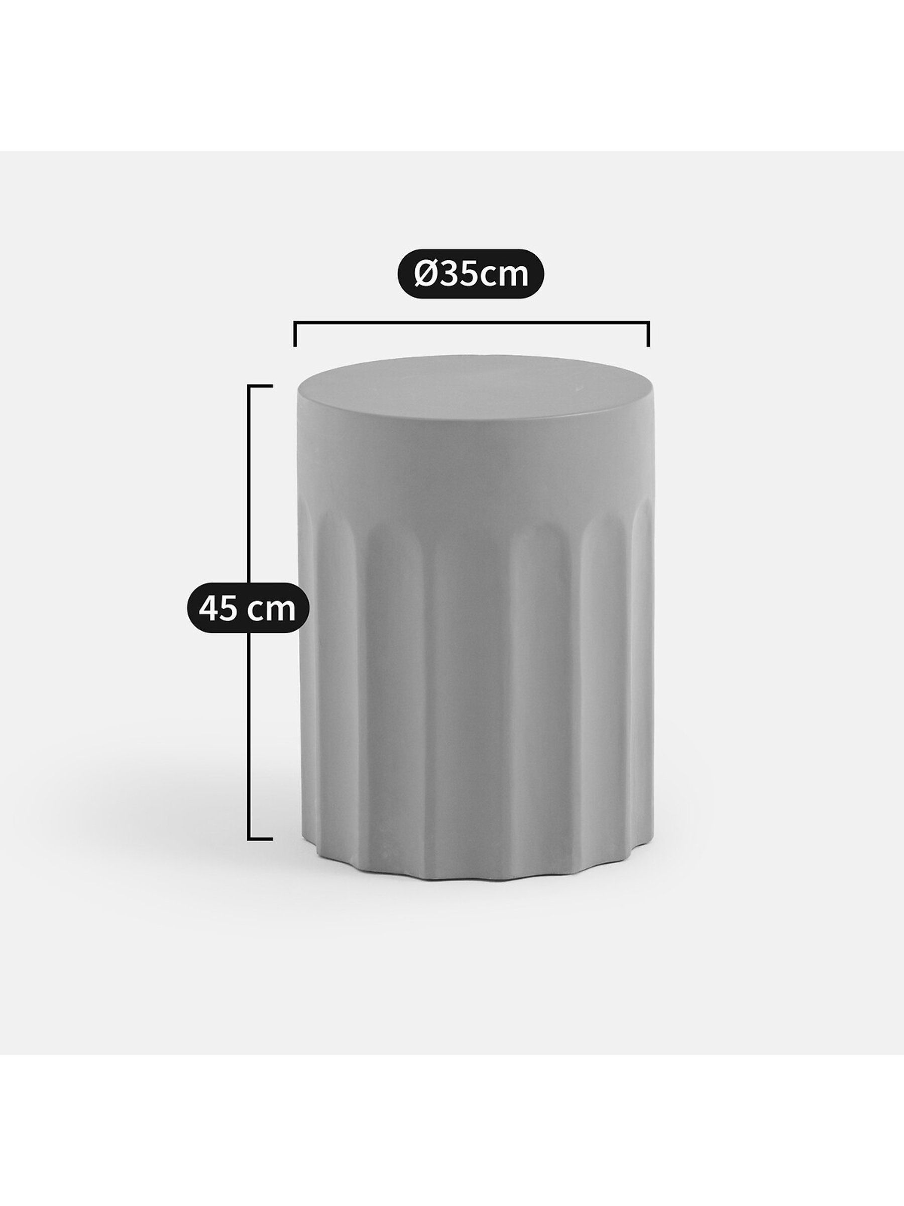 La Redoute Intérieurs Terracotta Mannila Cement Fibre Garden Side Table - Image 5 of 5