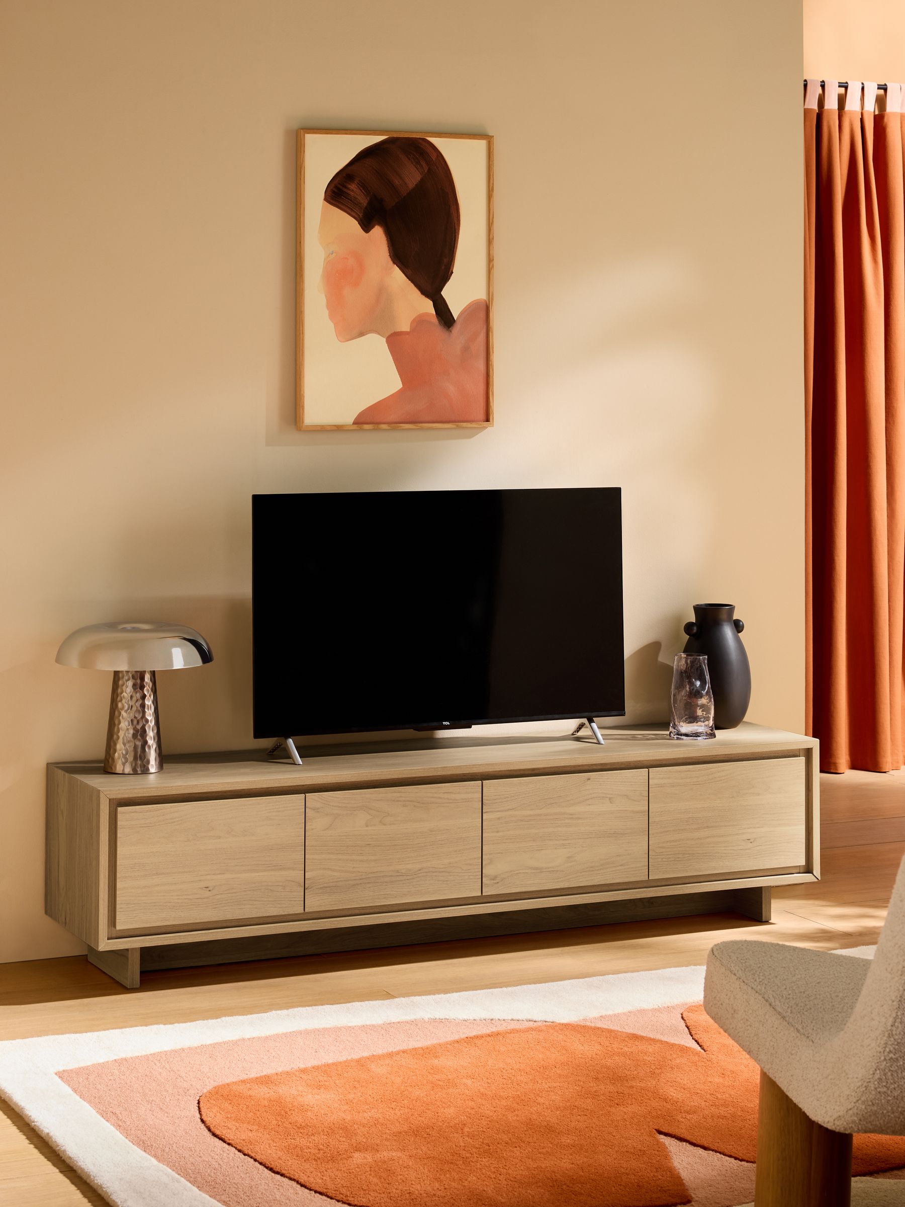 Kaci Up to 70 inch Up to 50 Inch TV Unit in Oak Effect - Image 2 of 6