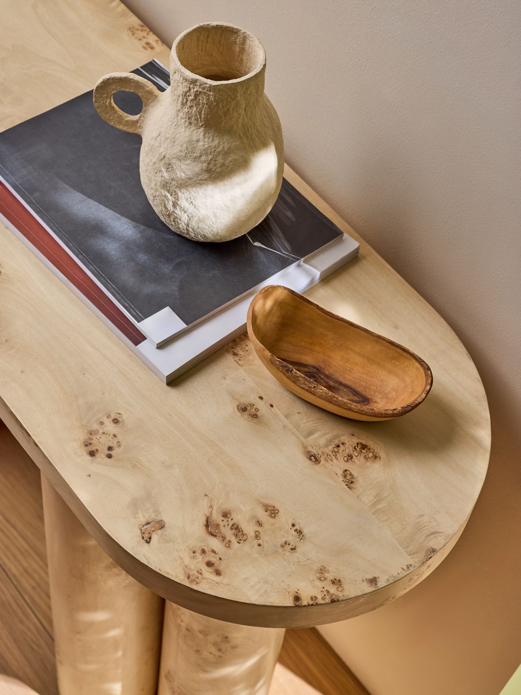 Lacey Console Table in Light Burl Wood - Image 3 of 5