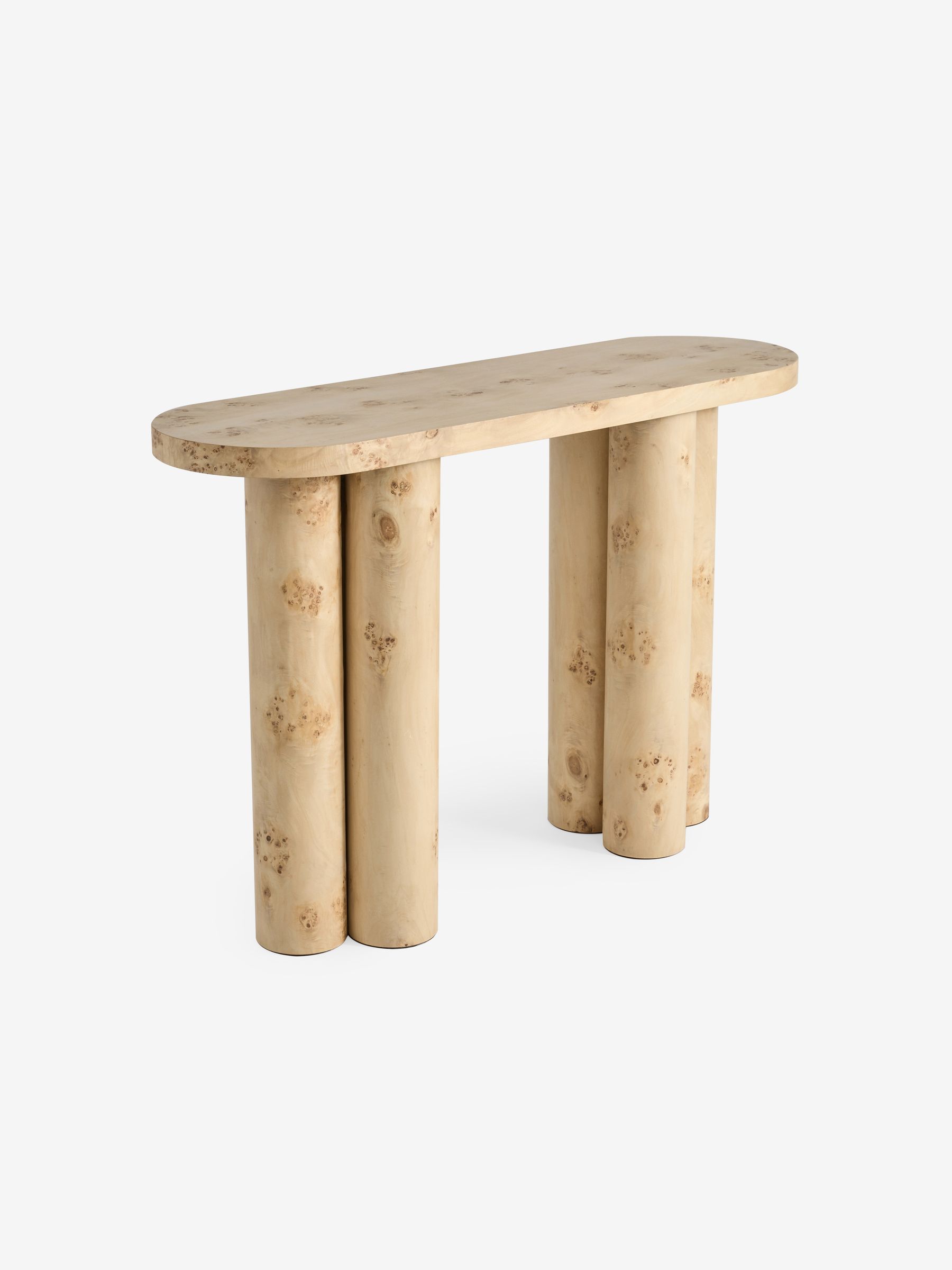 Lacey Console Table in Light Burl Wood - Image 4 of 5