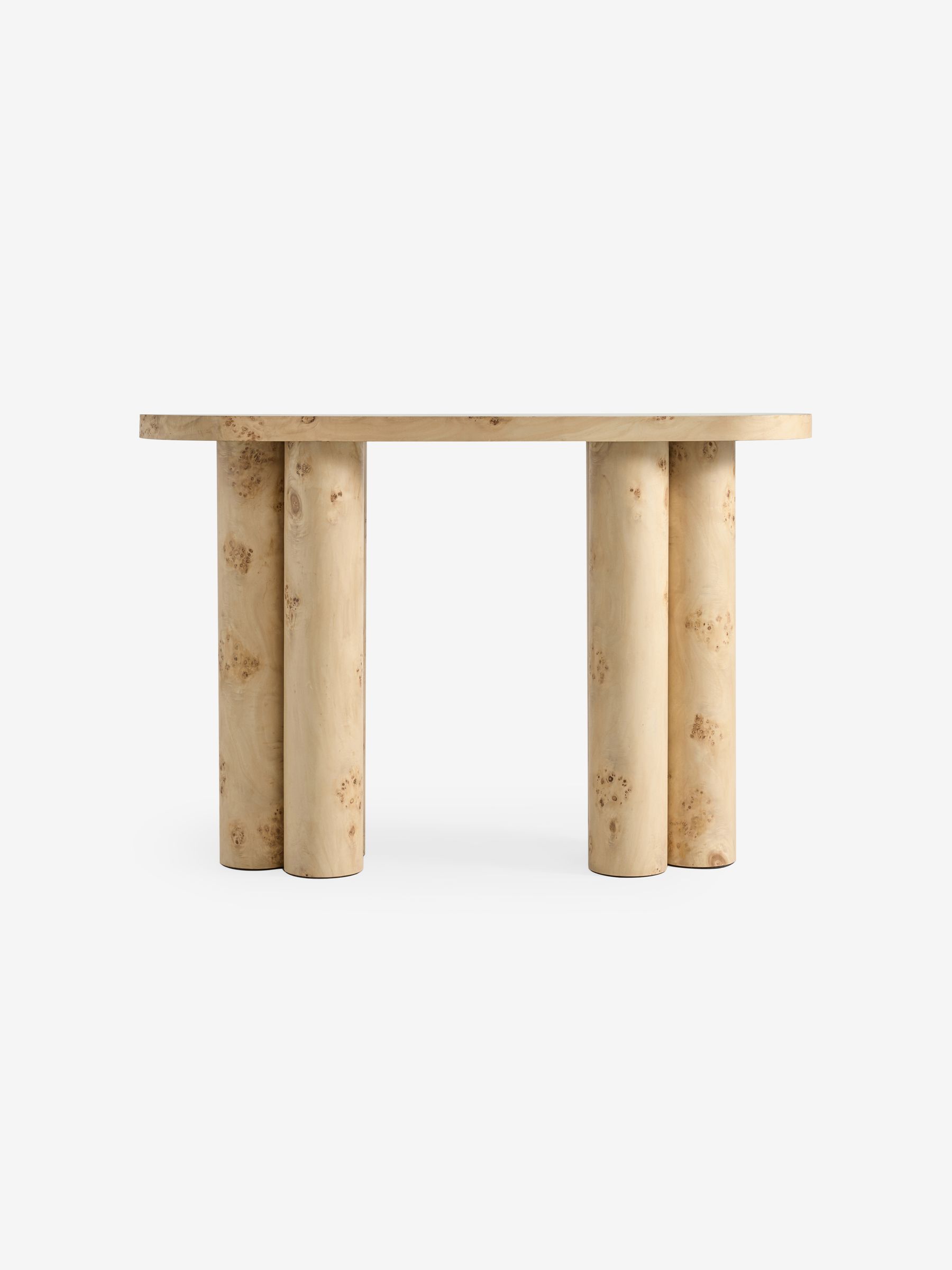 Lacey Console Table in Light Burl Wood - Image 5 of 5 Lacey Console Table in Light Burl Wood - Image 5 of 5