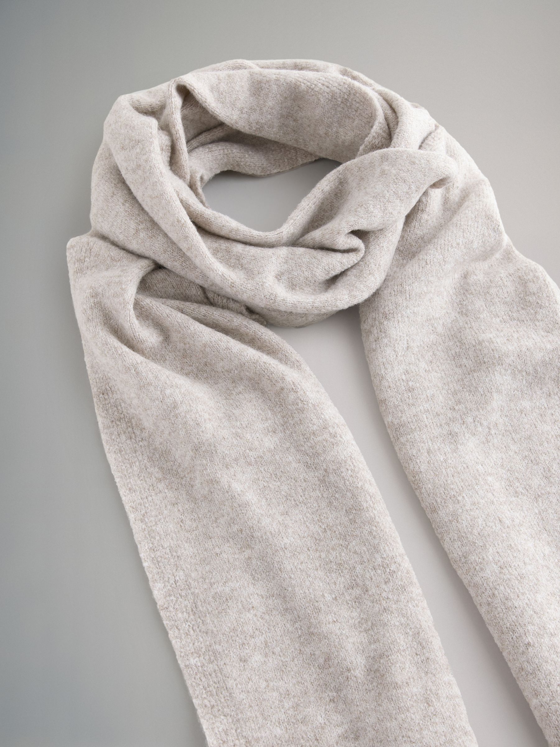 Oatmeal/Cream 2 Pack Fine Knit Scarf Set - Image 8 of 9