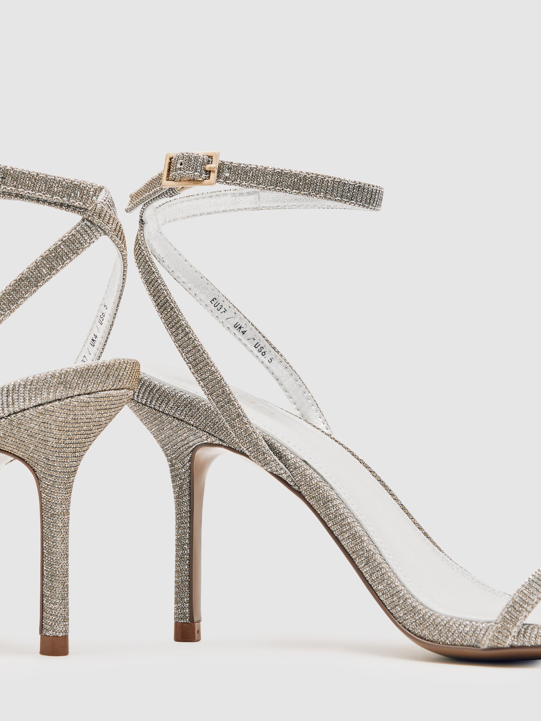 Strappy Stiletto Sandals in Silver - image 3