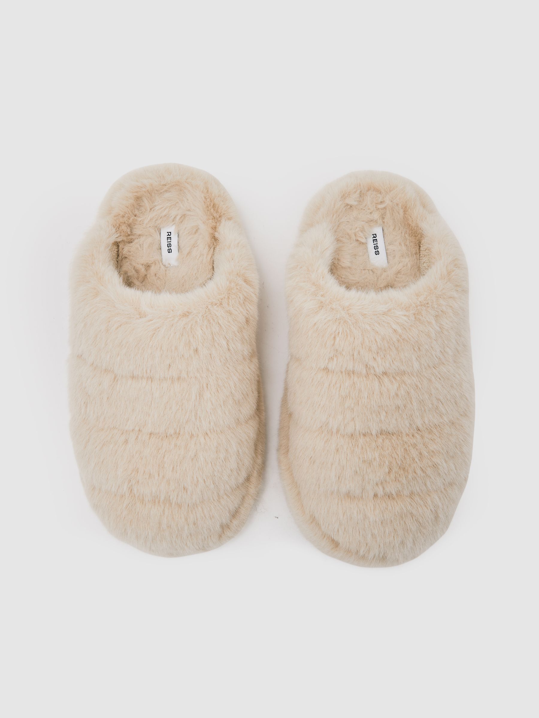 Faux Fur Slippers in Cream - image 4