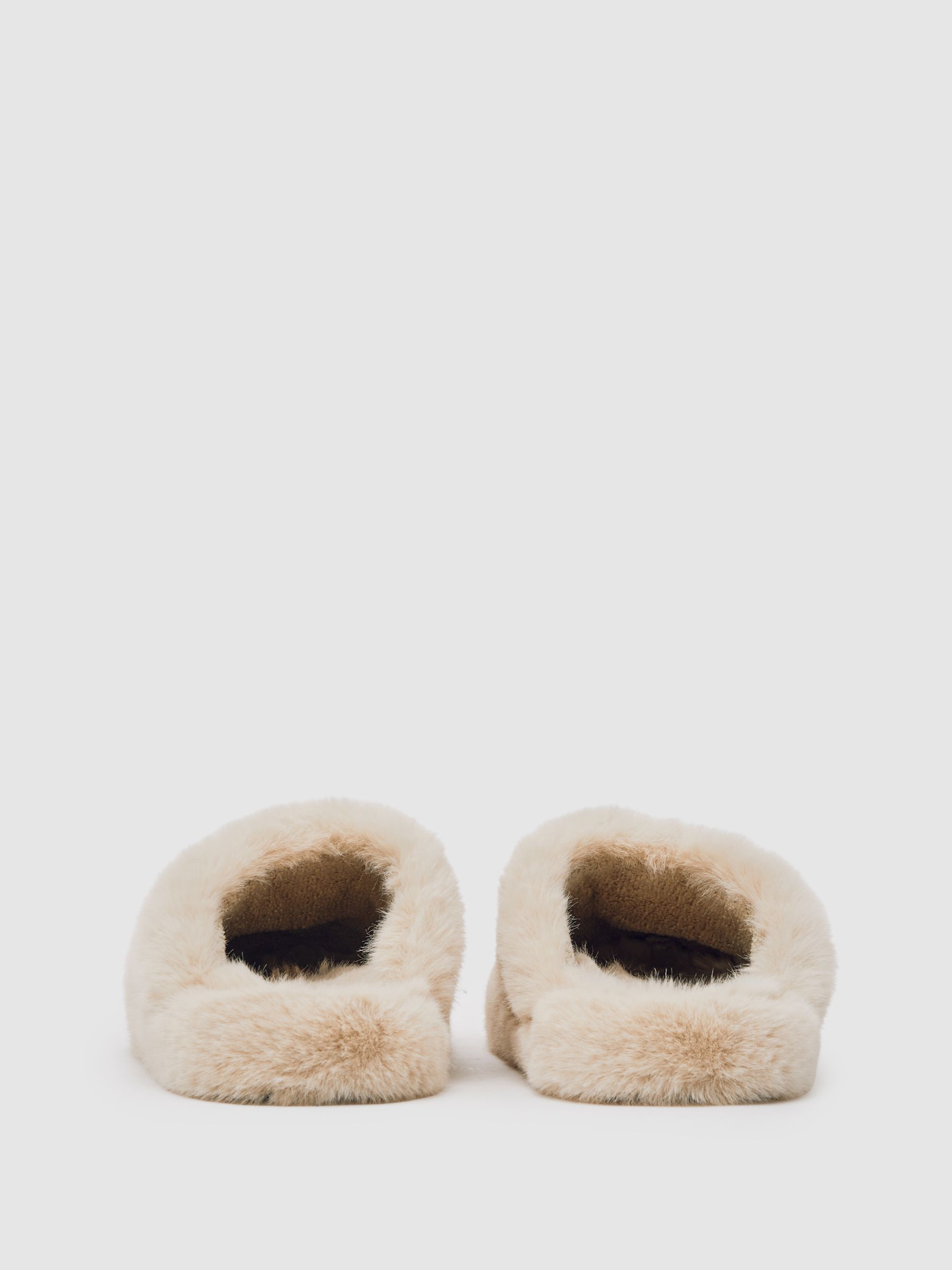 Faux Fur Slippers in Cream - image 2