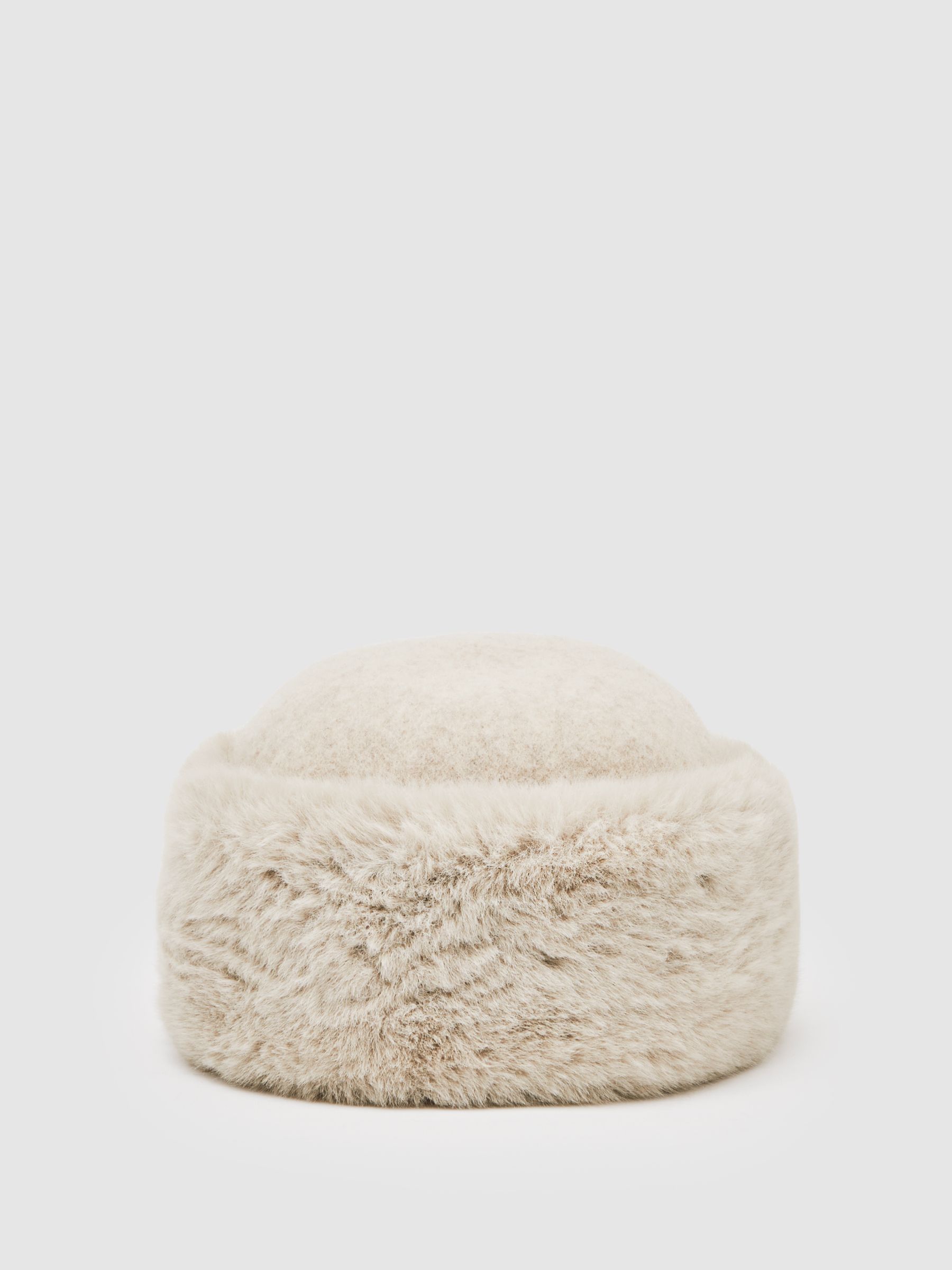 Faux Fur Hat in Off White - Image 1 of 5