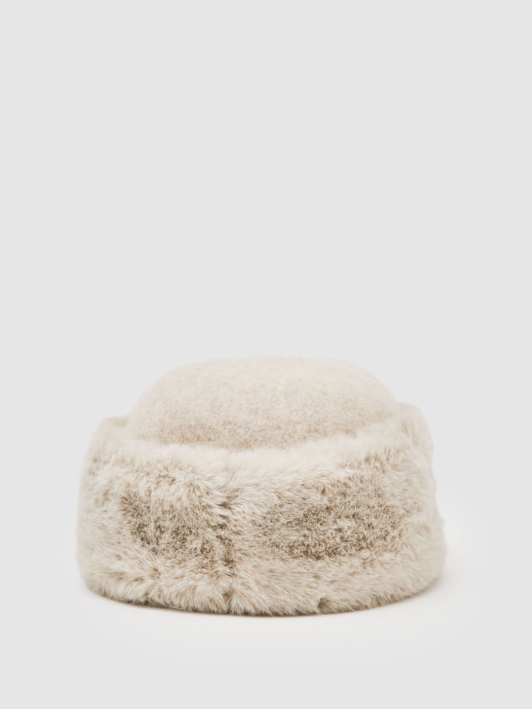 Faux Fur Hat in Off White - Image 3 of 5