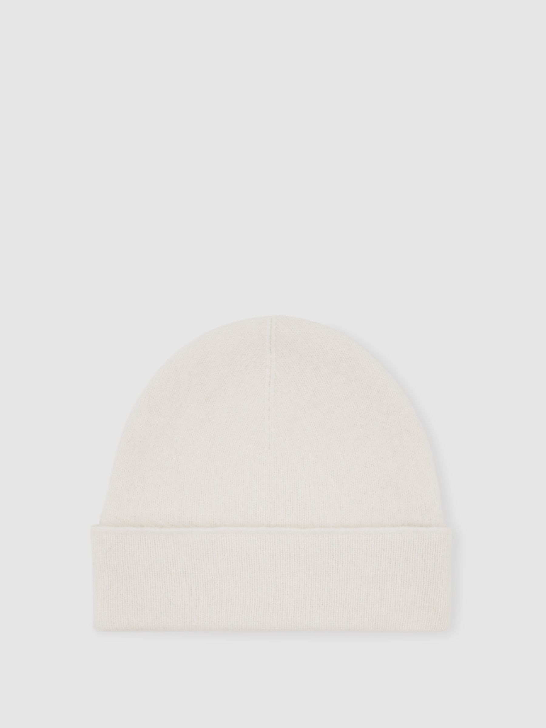100% Cashmere Beanie in Cream - Image 1 of 5