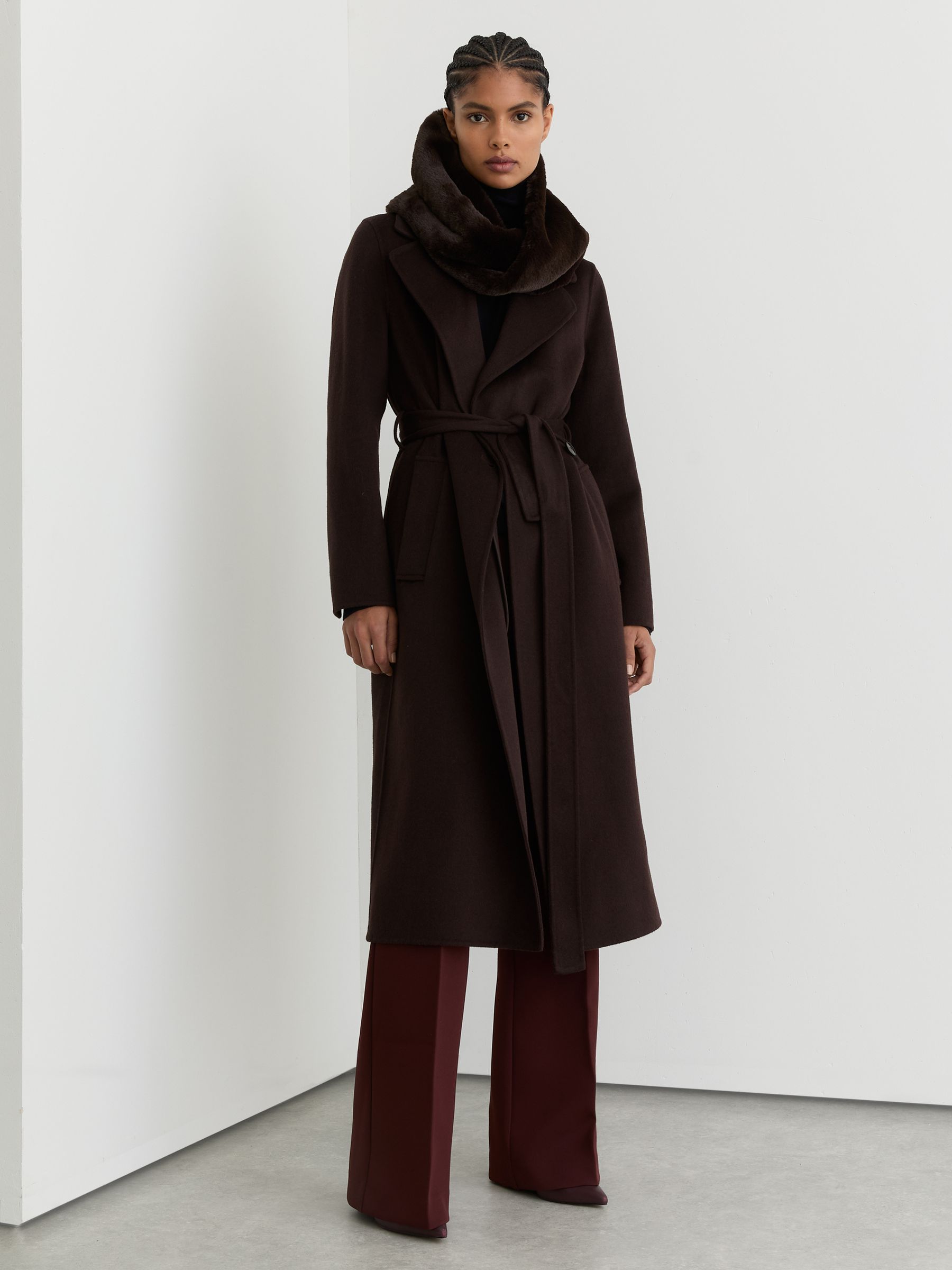 Faux Fur Snood in Chocolate - Image 3 of 5