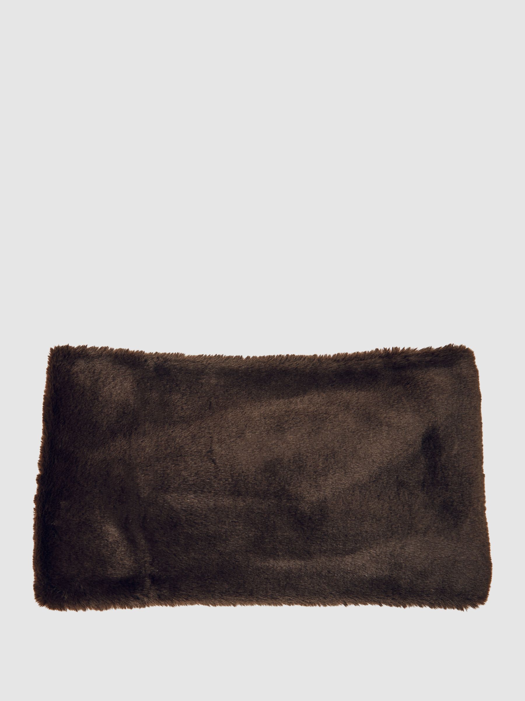 Reiss Faux Fur Snood in Chocolate | REISS