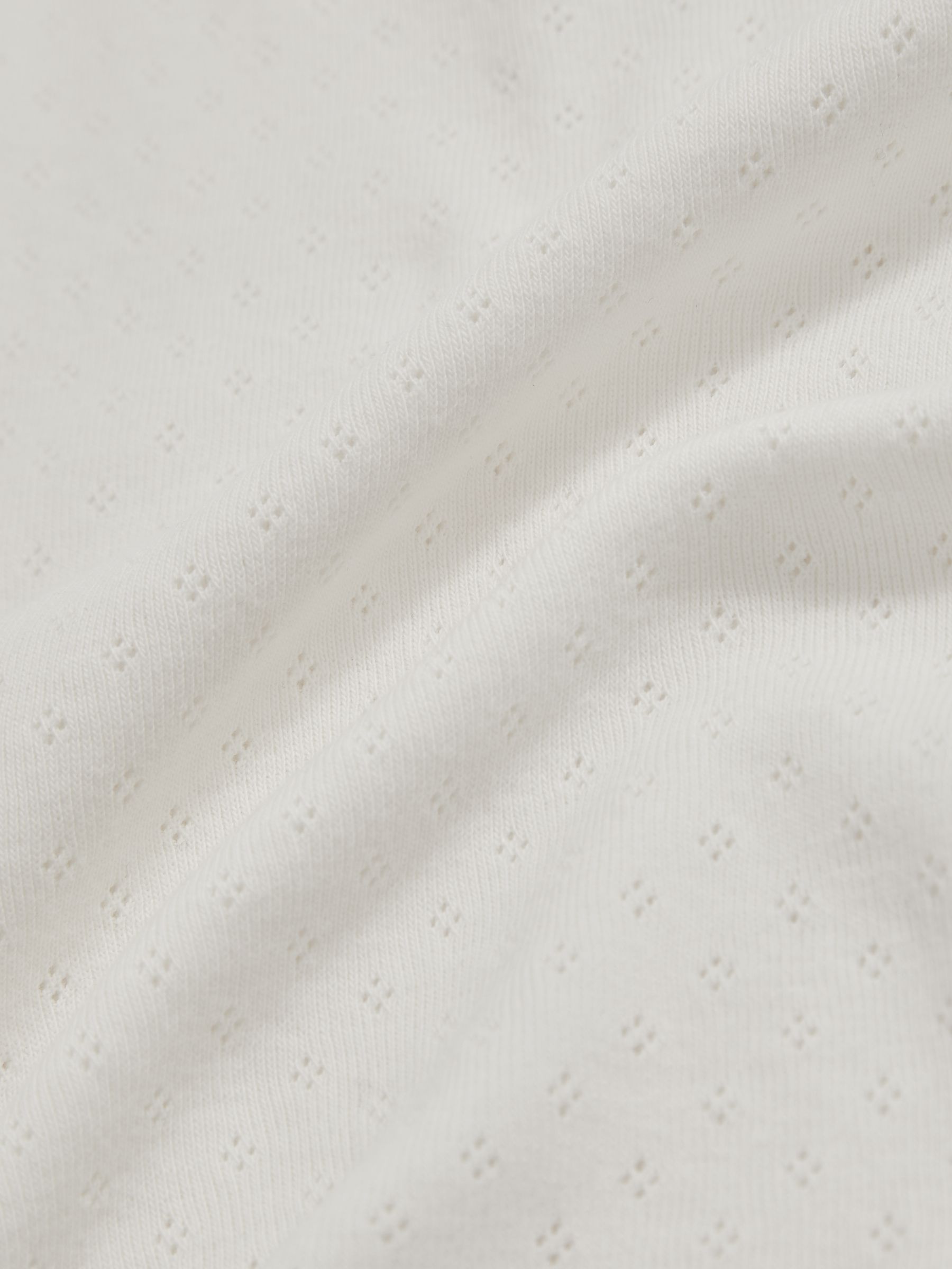 13-14 yrs Cotton Pointelle Long-Sleeve Top in White - Image 4 of 4