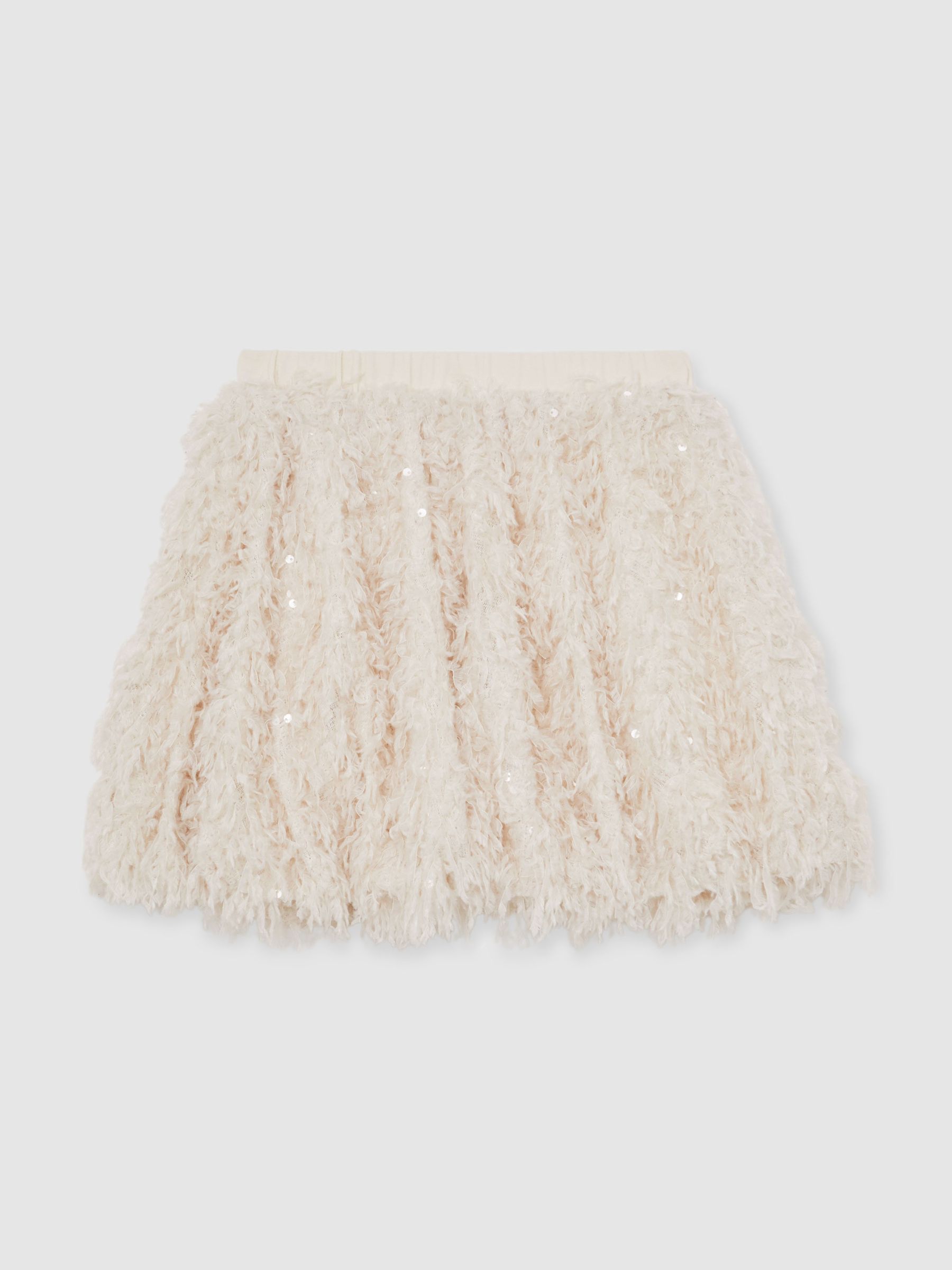 13-14 yrs Fluffy Sequin-Embellished Skirt in Ivory - Image 1 of 5 13-14 yrs Fluffy Sequin-Embellished Skirt in Ivory - Image 1 of 5