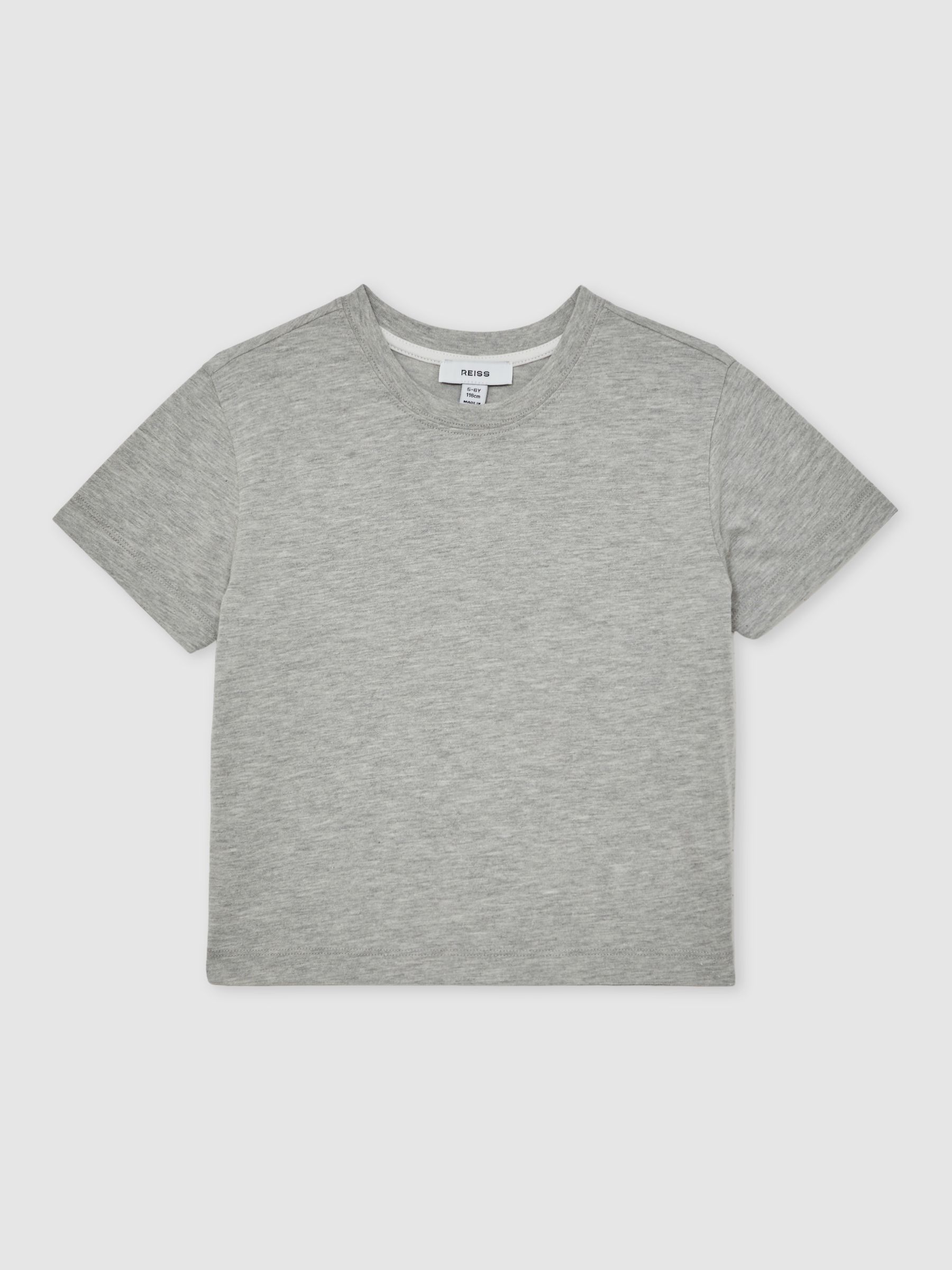 3-9 yrs Cotton-Blend Crew-Neck T-Shirt in Grey Marl - Image 2 of 4