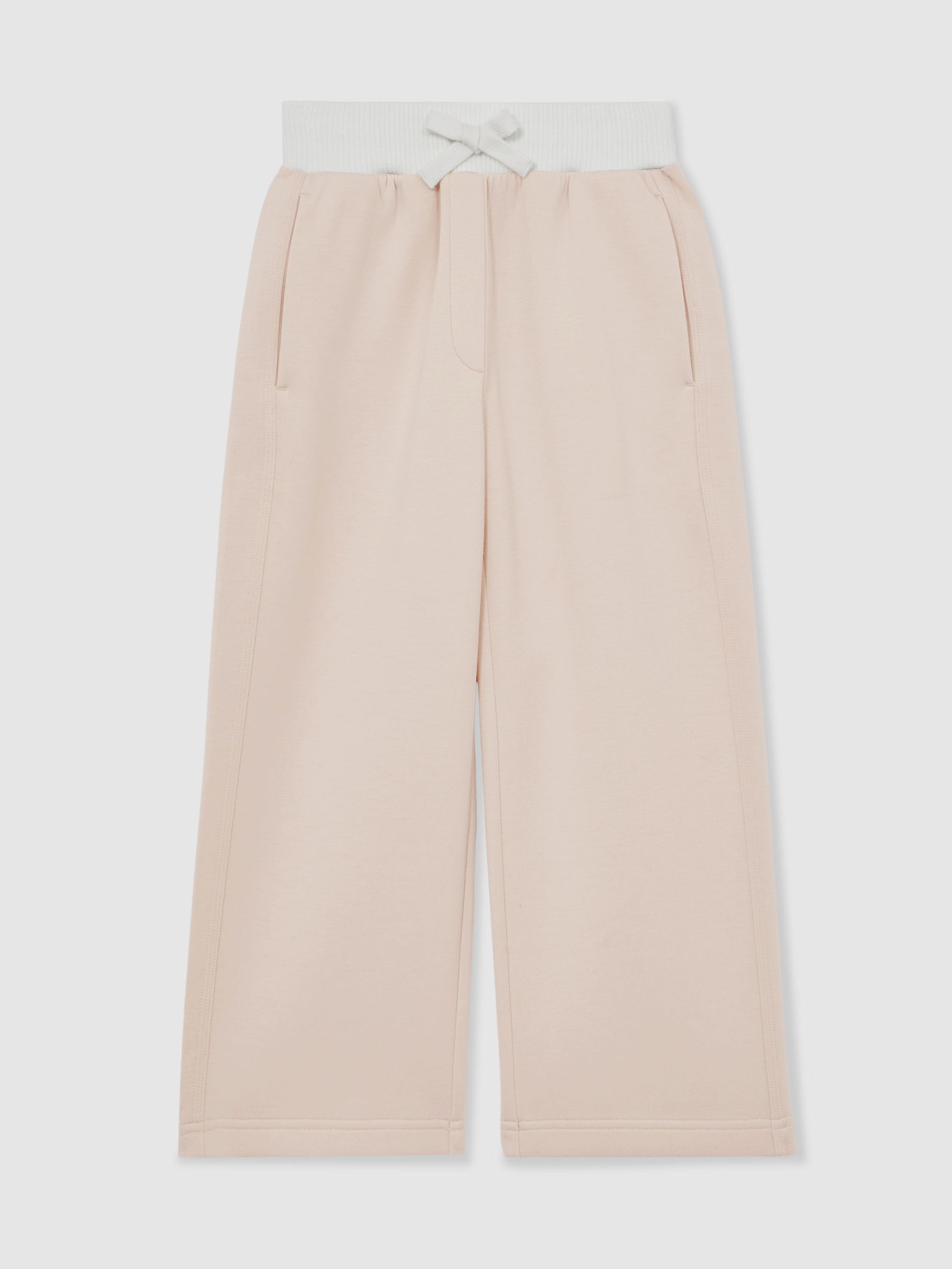 9-13 yrs Wide-Leg Interlock Drawstring Joggers in Neutral - Image 2 of 4