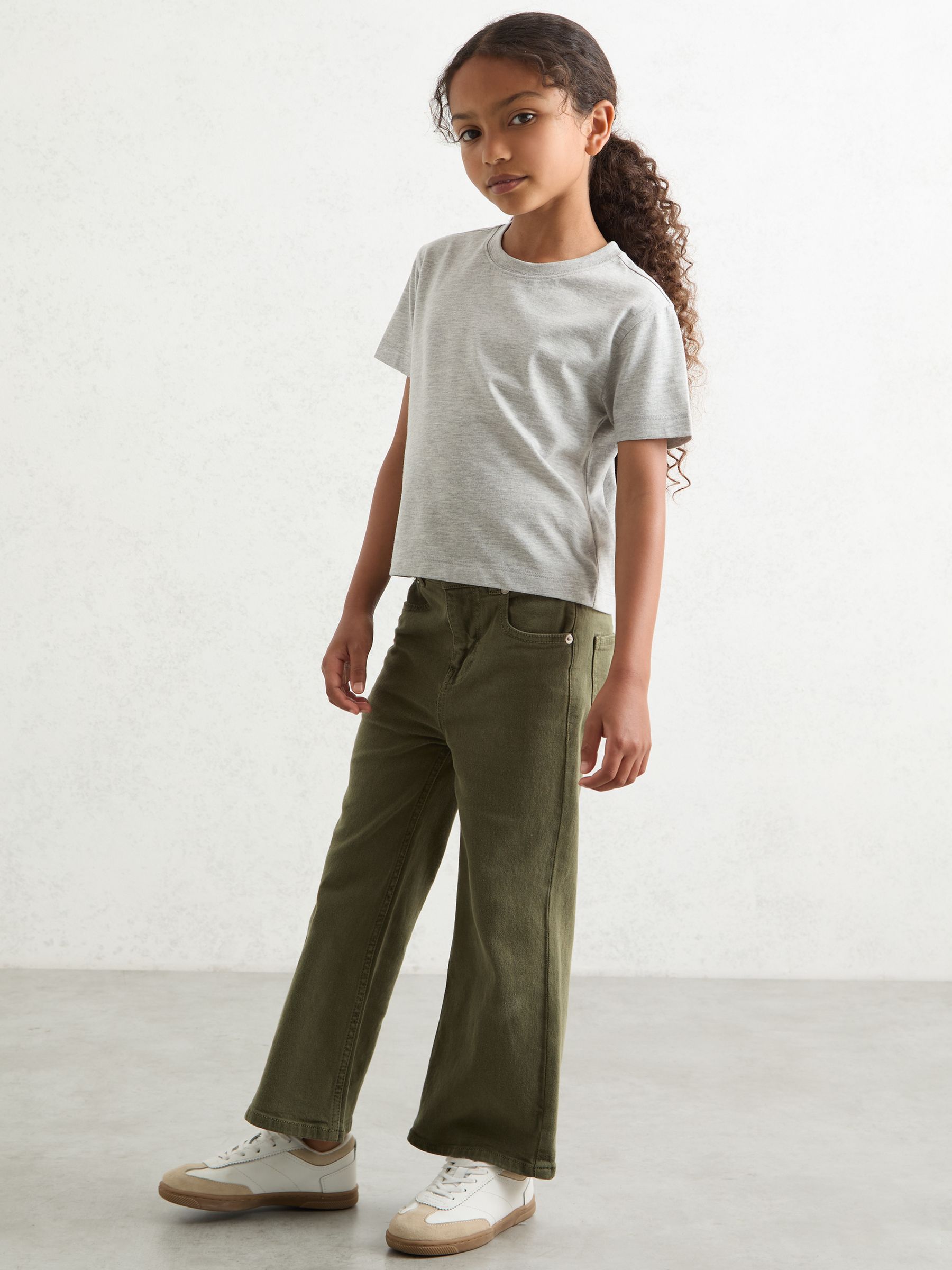 9-13 yrs Cotton-Blend Crew-Neck T-Shirt in Grey Marl - Image 3 of 4