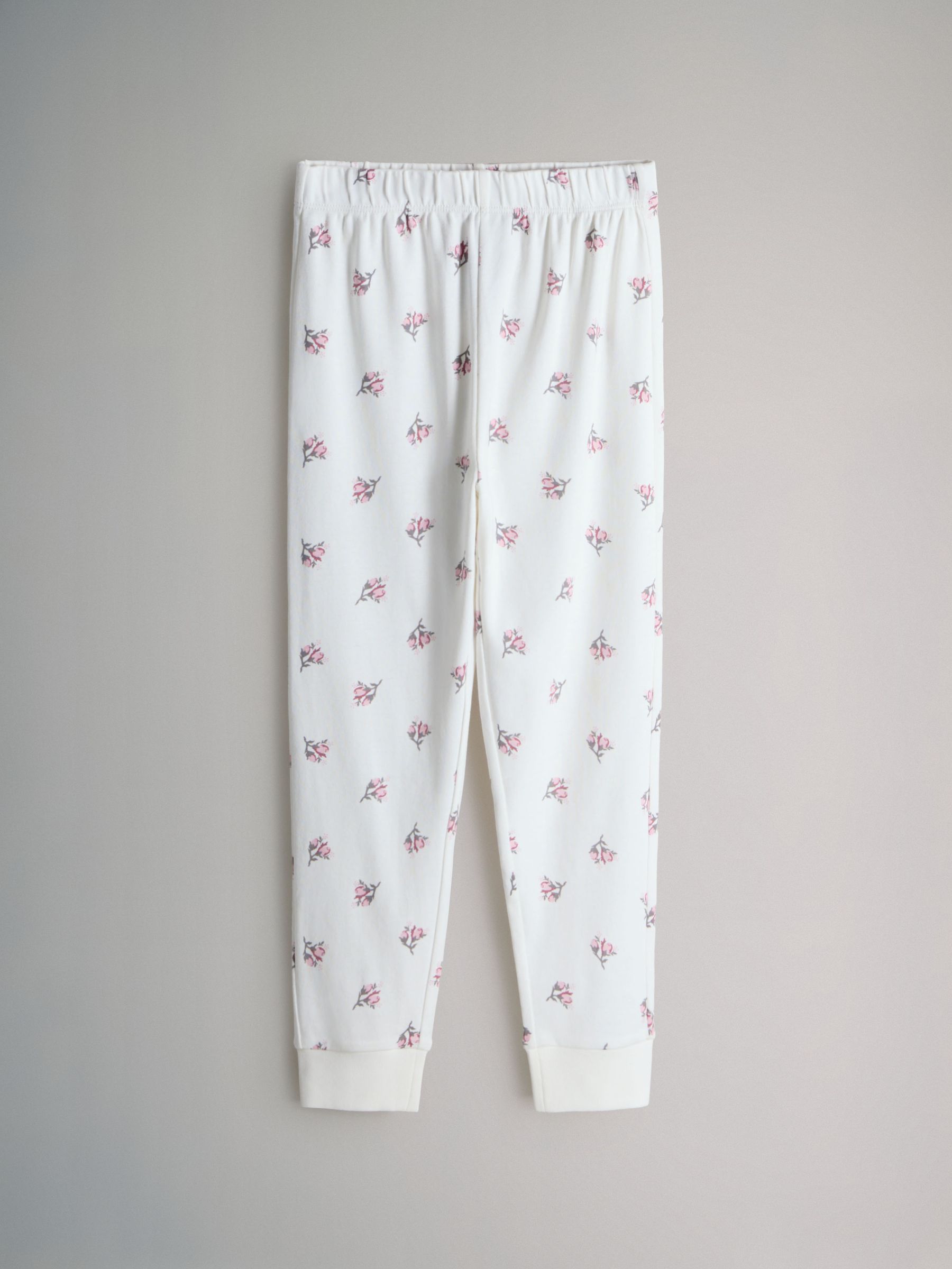 Pink/White - 4 Pack Snuggle Fit Cotton Jersey Pyjamas Set - Image 4 of 6
