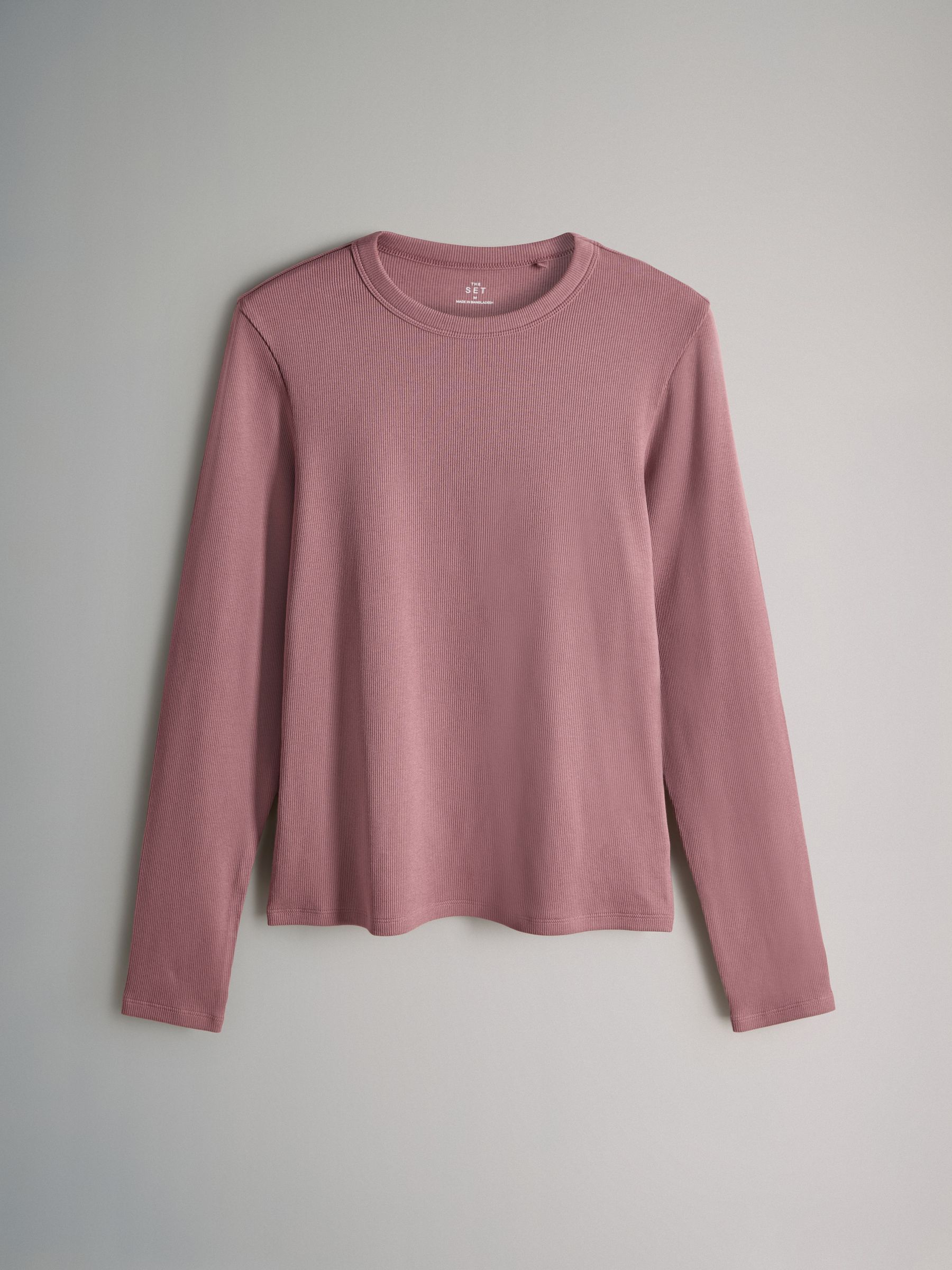 Purple/Light Purple/Pink/Brown/Stripe/Brown - 5 Pack Ribbed Long Sleeve T-Shirts - Image 3 of 6