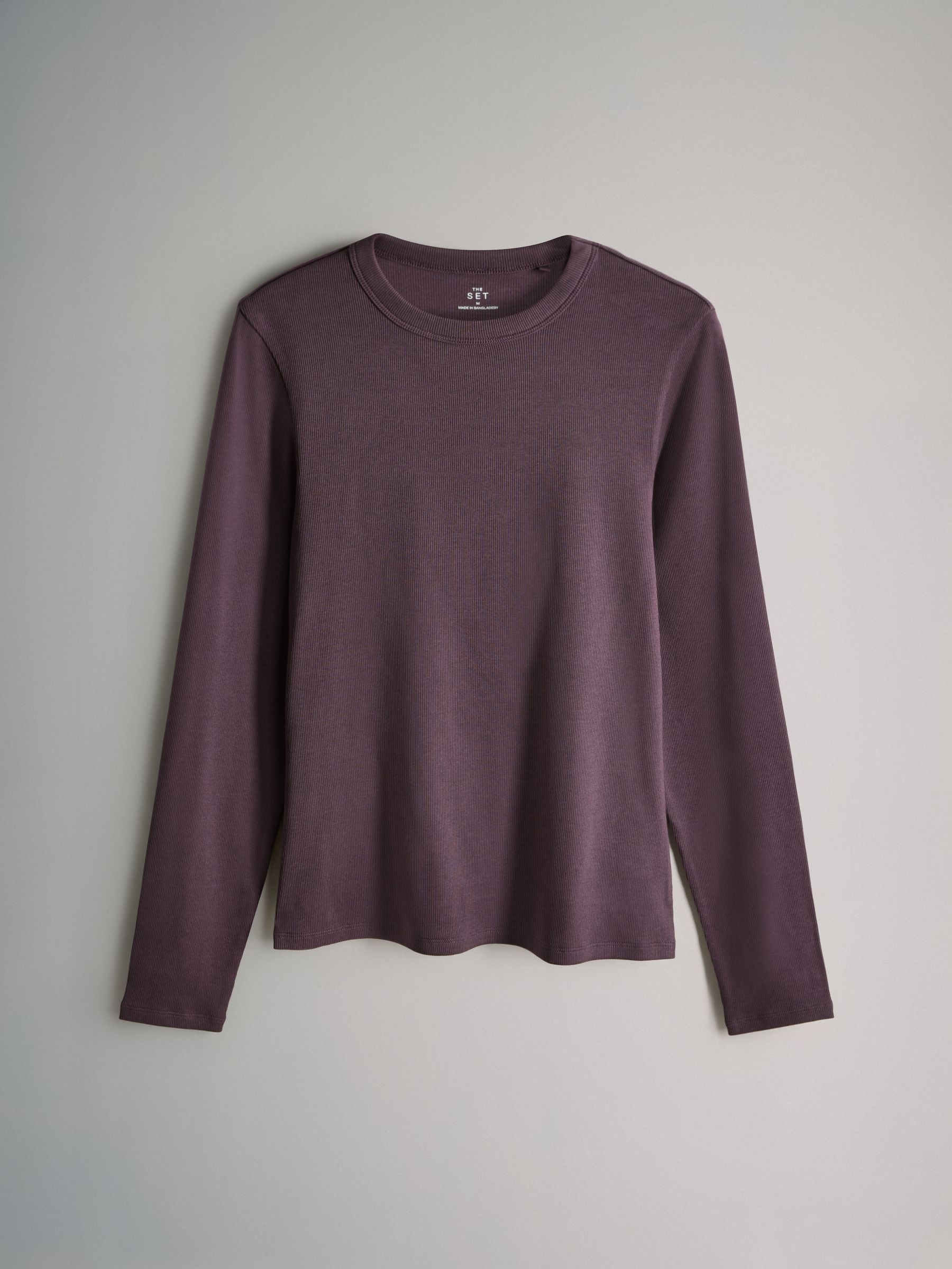 Purple/Light Purple/Pink/Brown/Stripe/Brown - 5 Pack Ribbed Long Sleeve T-Shirts - Image 5 of 6