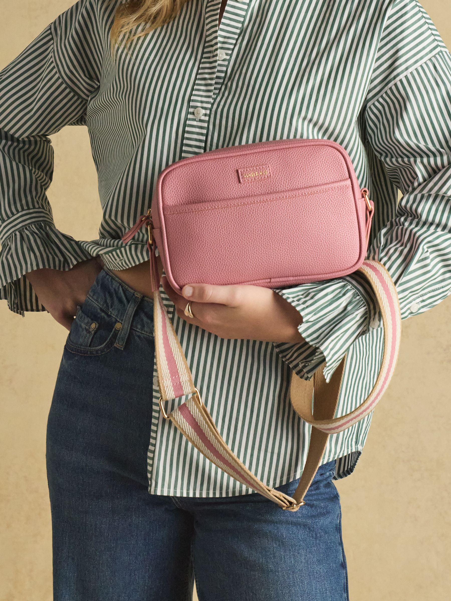 Trent Pink Adjustable Cross Body Bag with Front Pocket - Image 5 of 9