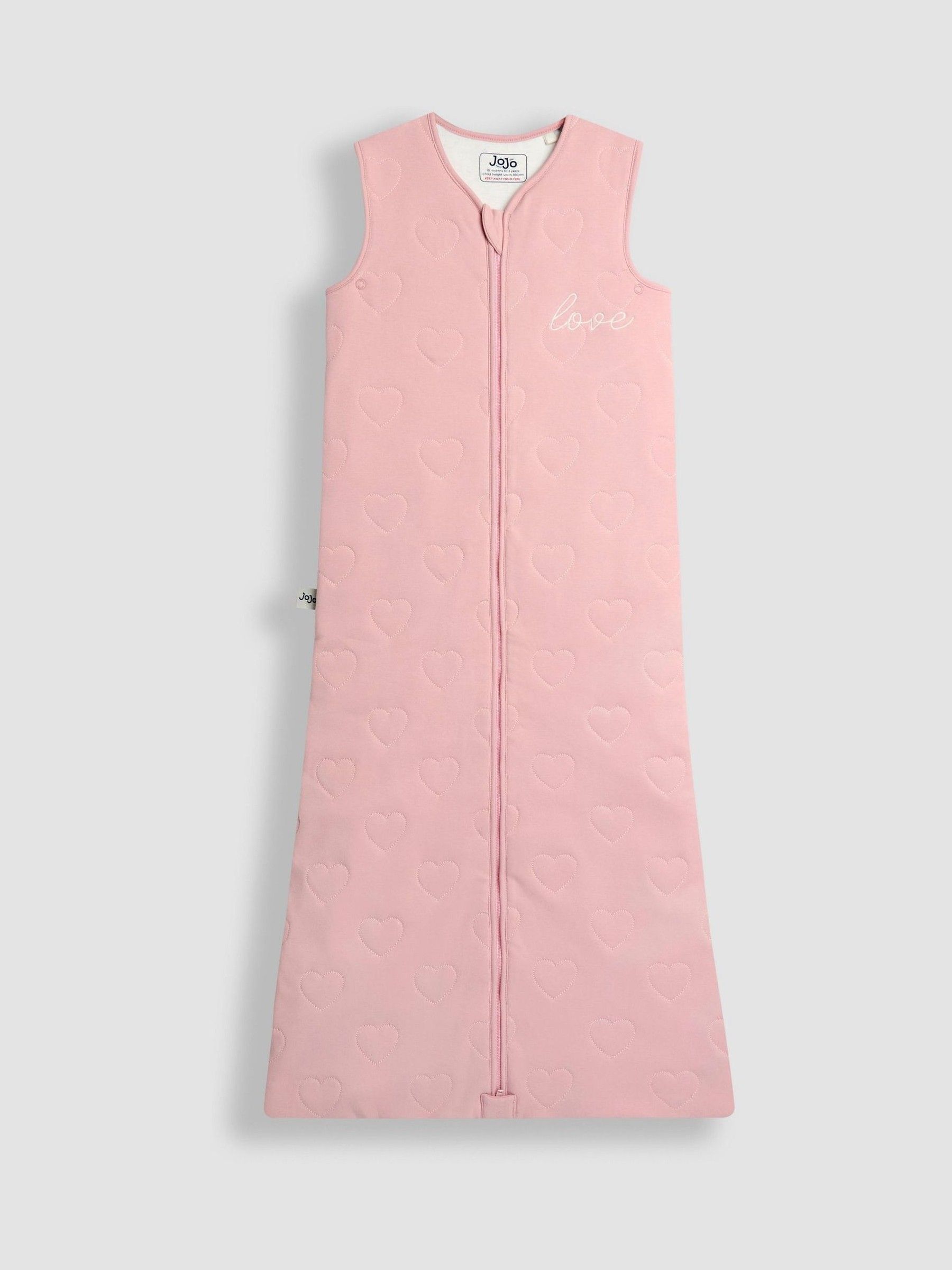 Pink Heart Quilted 2.5 Tog Toddler Sleeping Bag - Image 1 of 4