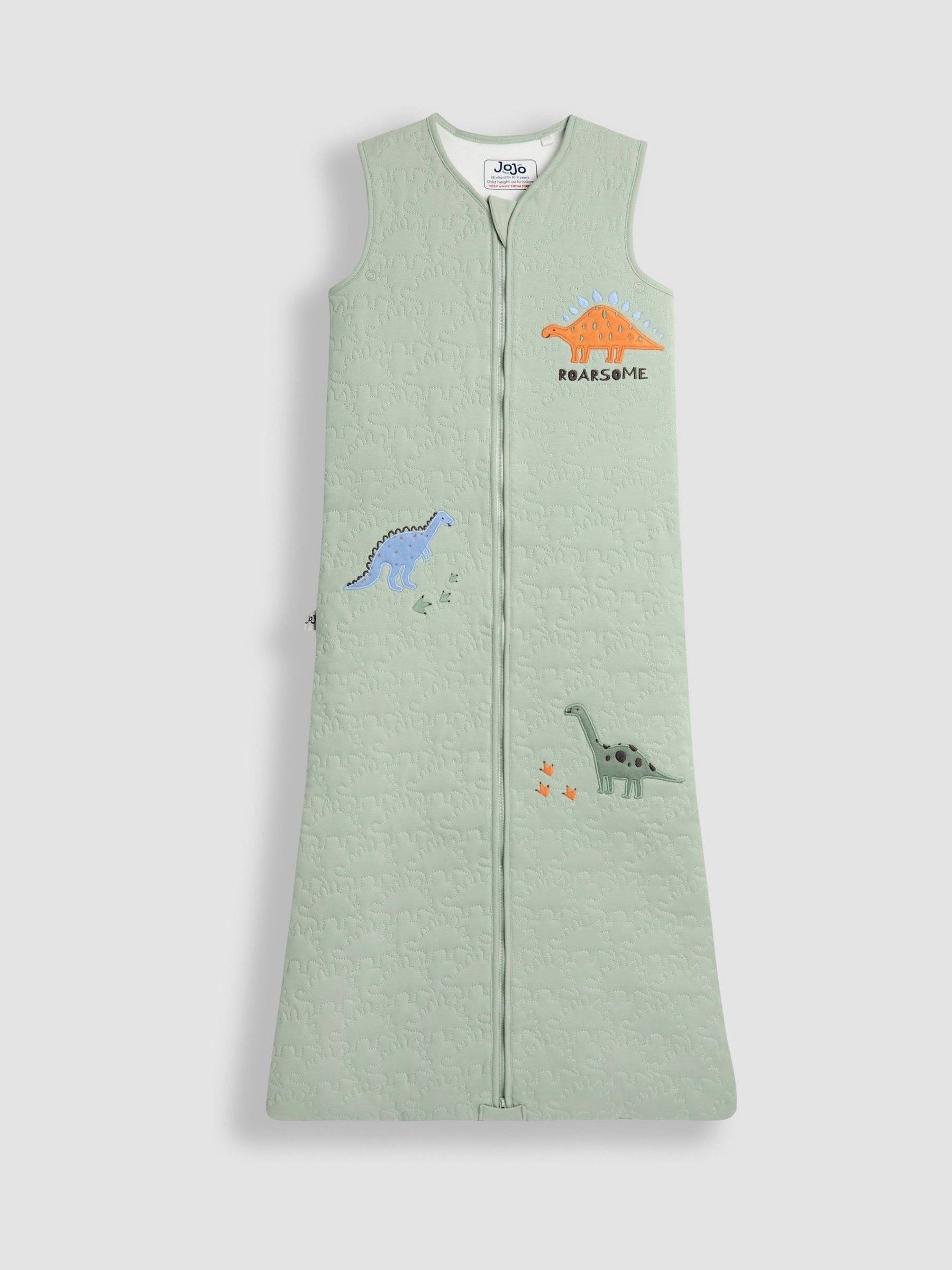 Dinosaur Quilted 2.5 Tog Toddler Sleeping Bag - Image 1 of 4 Dinosaur Quilted 2.5 Tog Toddler Sleeping Bag - Image 1 of 4