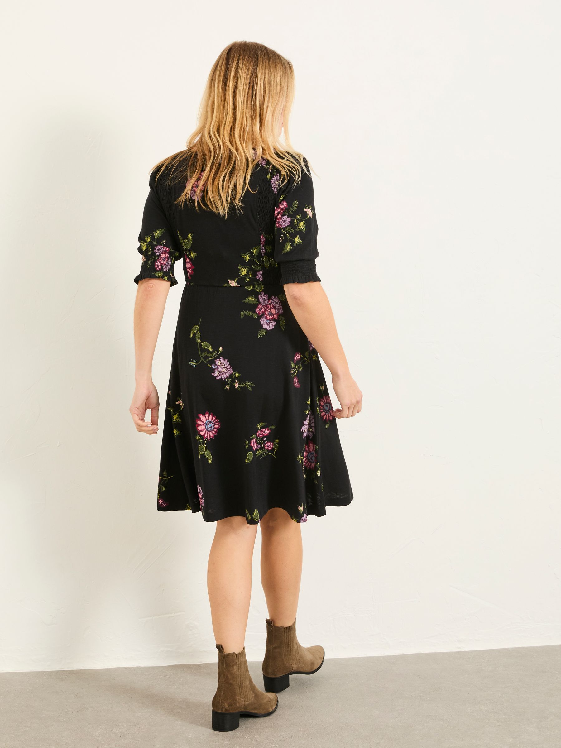 Sophie Black Spring Floral Regular Jersey Dress - Image 2 of 5