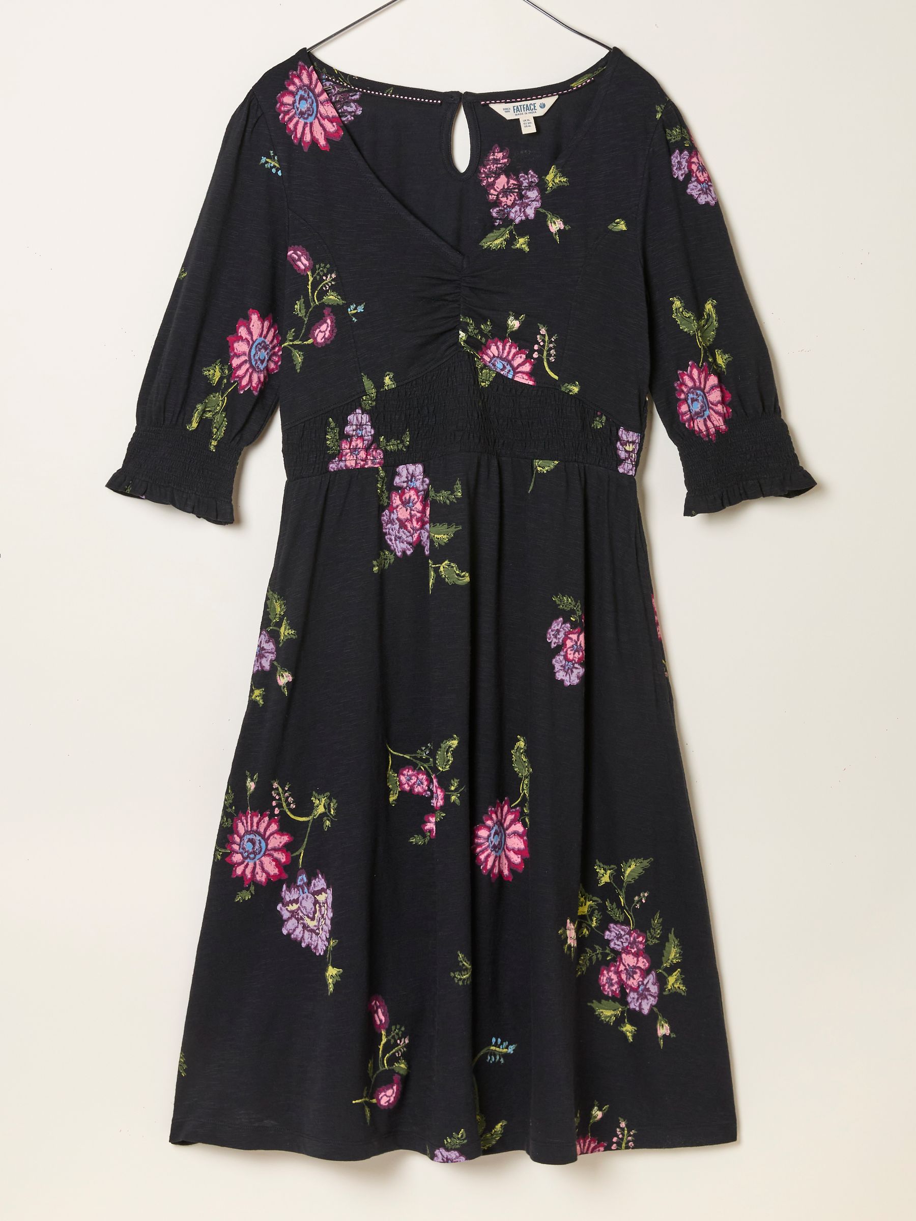 Sophie Black Spring Floral Regular Jersey Dress - Image 6 of 6