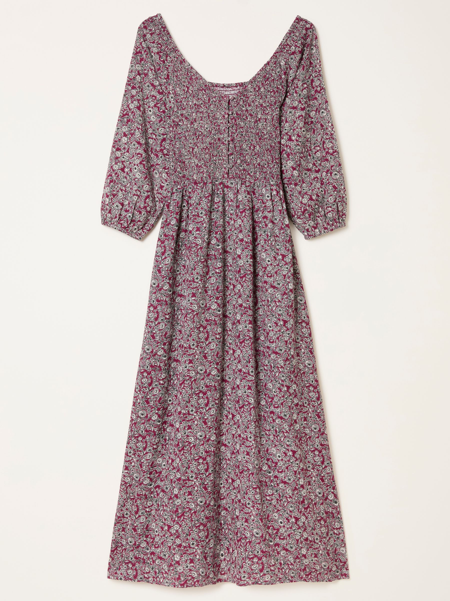Adele Plum Purple 2 Tone Floral Regular Midi Dress - Image 6 of 6 Adele Plum Purple 2 Tone Floral Regular Midi Dress - Image 6 of 6