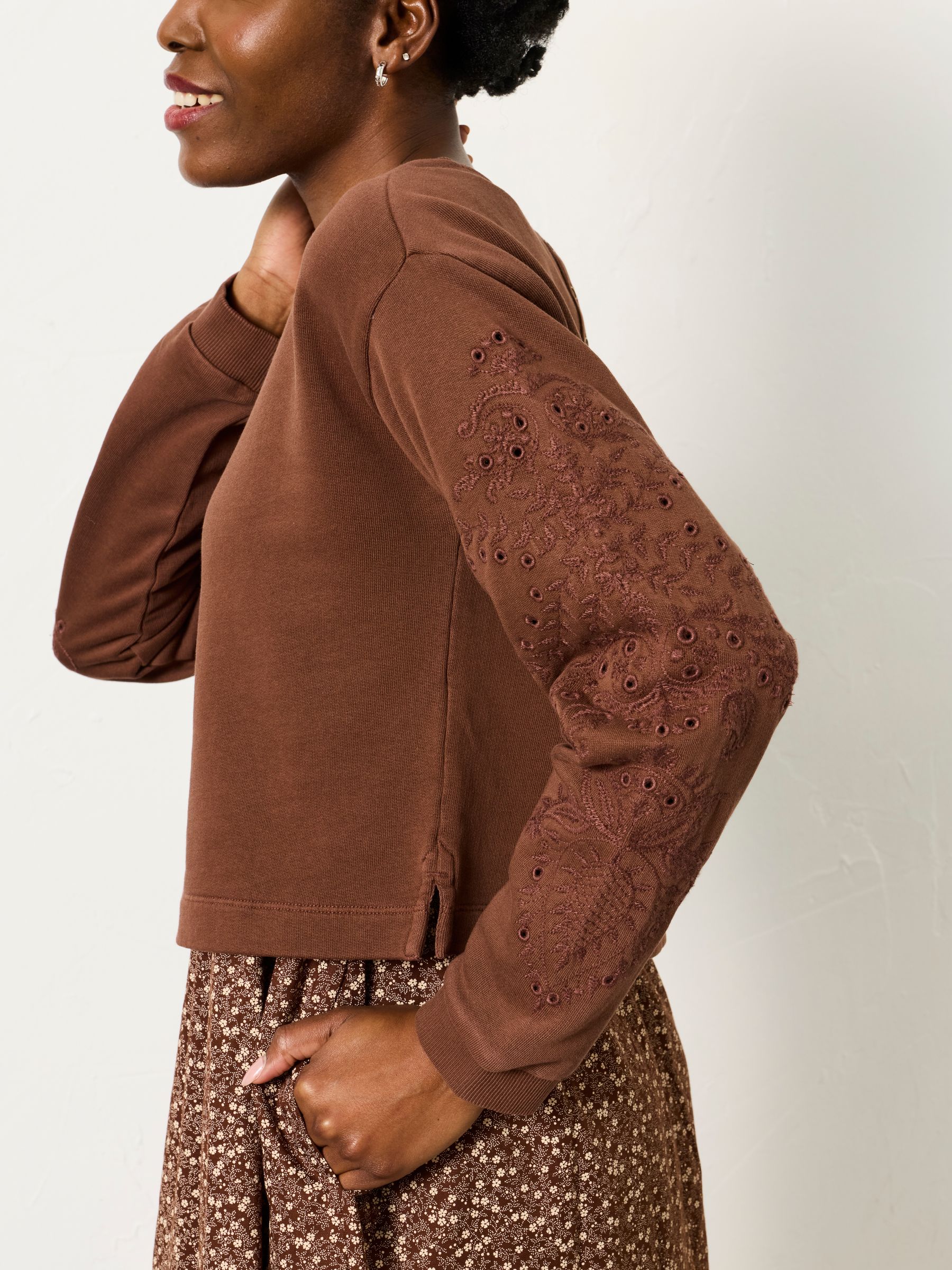 Brown Ditsy Regular Noa 2in1 Midi Dress - Image 3 of 5