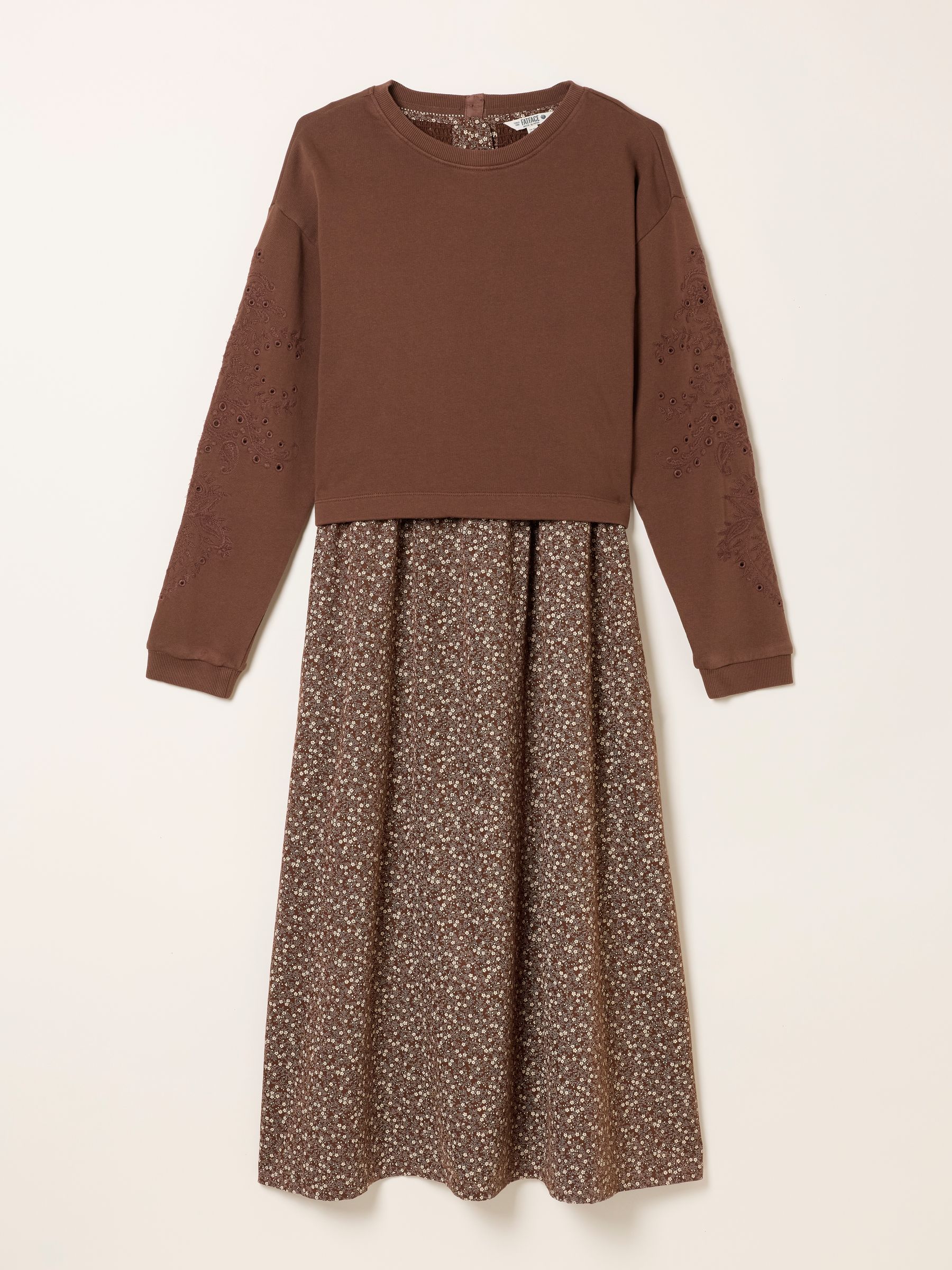 Brown Ditsy Regular Noa 2in1 Midi Dress - Image 5 of 5