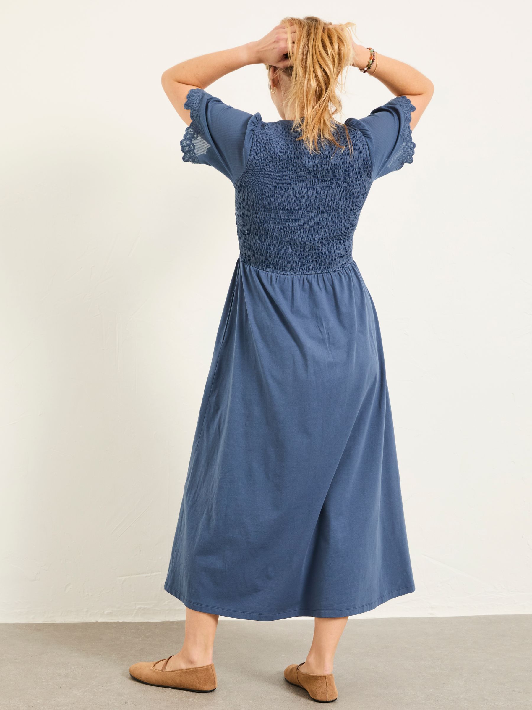 Fleur Indigo Blue Regular Jersey Midi Dress - Image 2 of 6