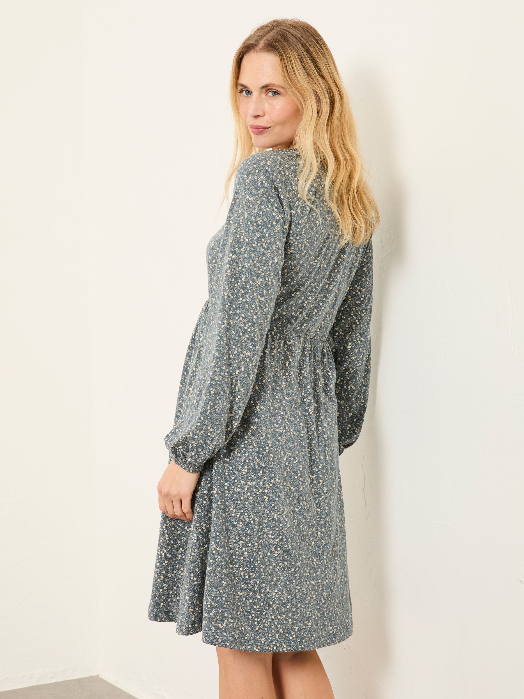 Em Blue Ditsy Regular Jersey Dress - Image 2 of 5 Em Blue Ditsy Regular Jersey Dress - Image 2 of 5