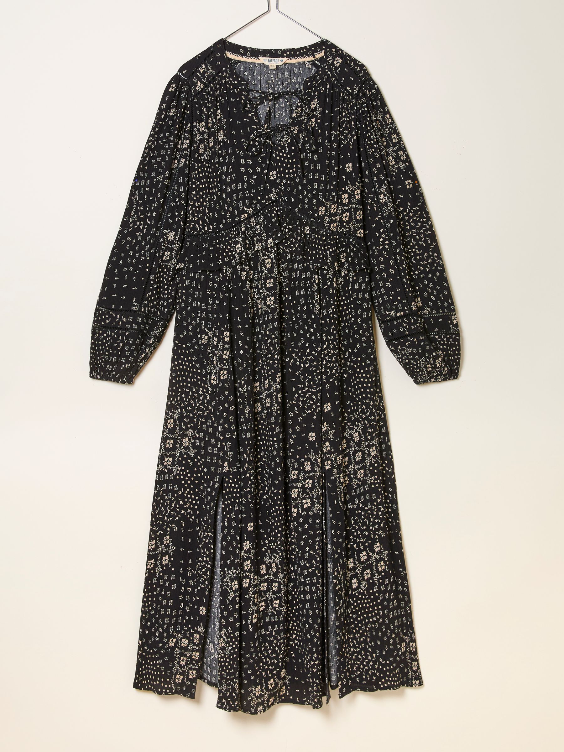 Tara Black Mono Patchwork Regular Floral Dress - Image 6 of 6