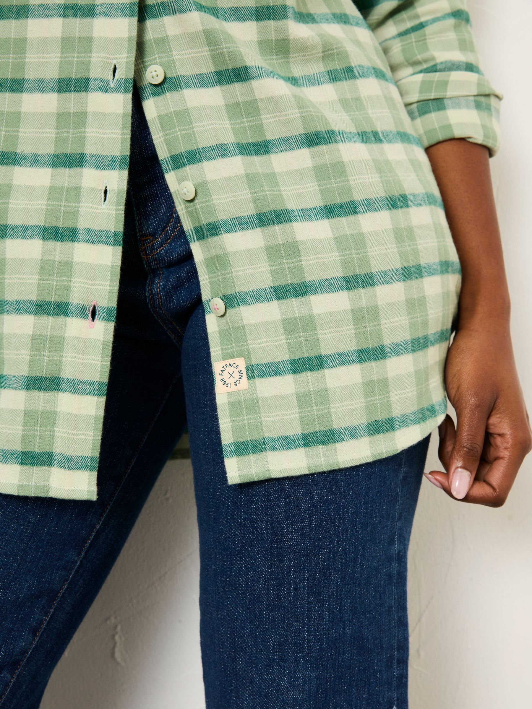 Olivia Green Regular Check Shirt - Image 4 of 6