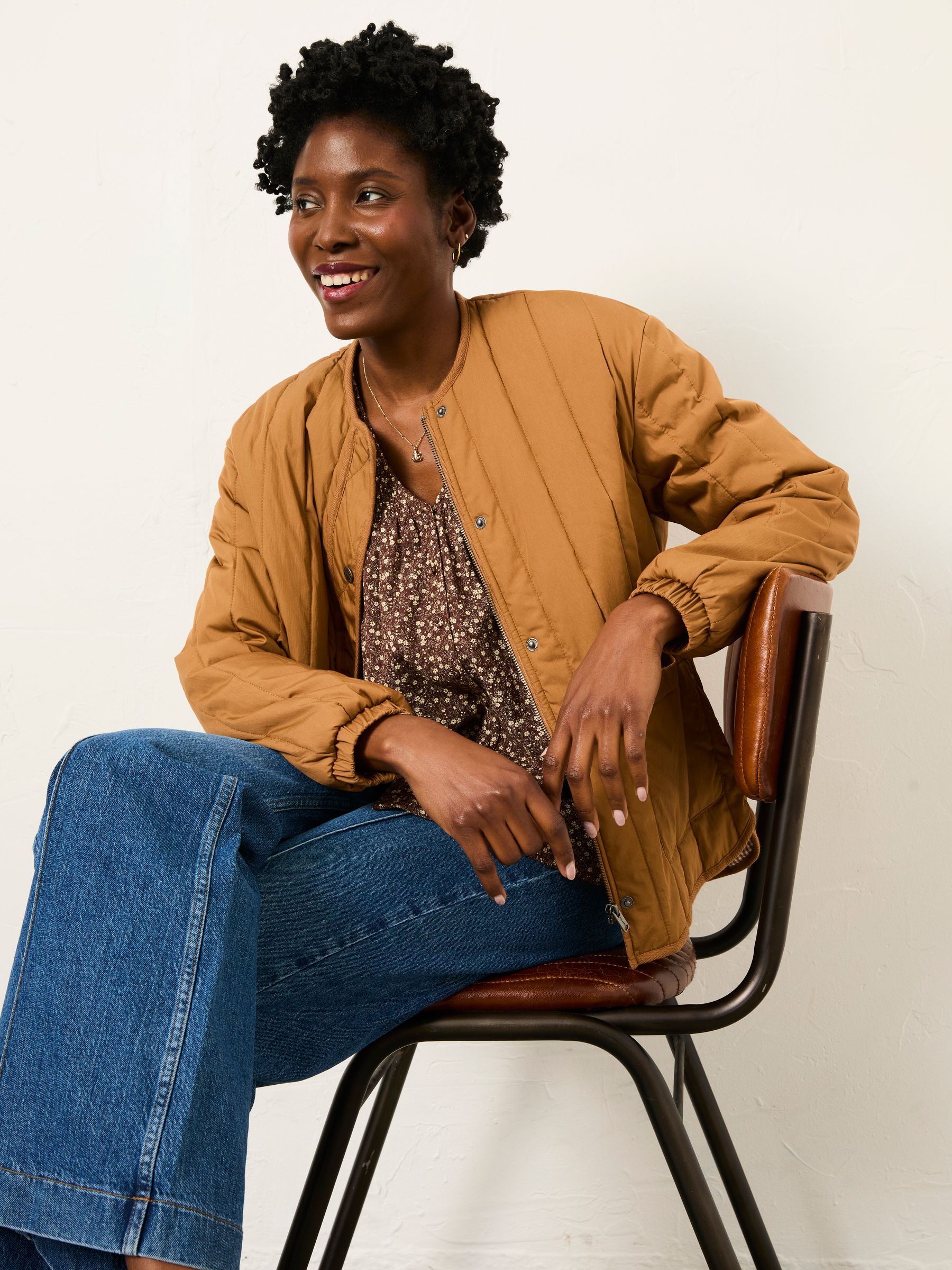 Nessie Brown Ditsy Regular Blouse - Image 4 of 5