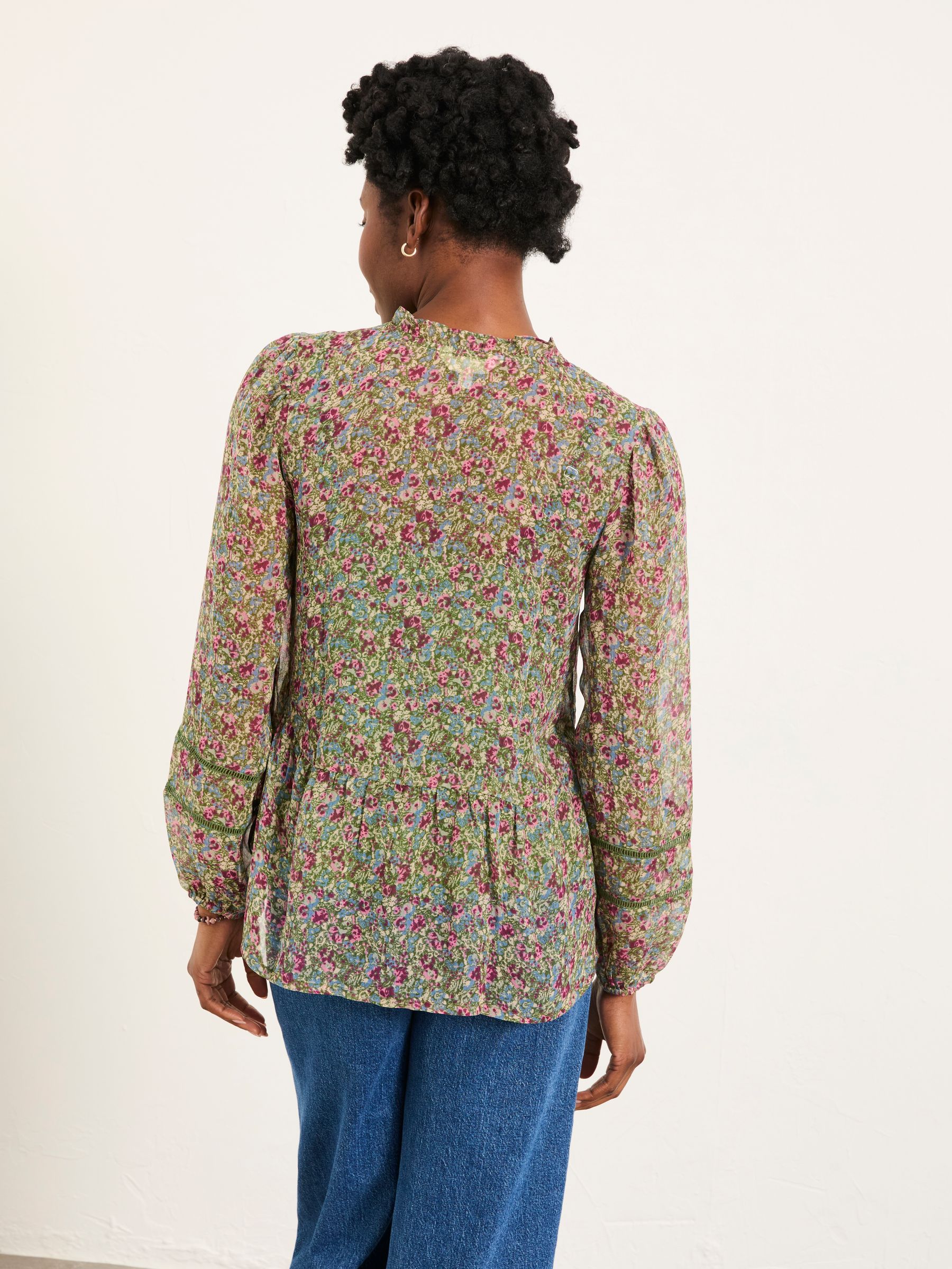 Mel Green Ditsy Garden Regular Blouse - Image 2 of 5 Mel Green Ditsy Garden Regular Blouse - Image 2 of 5