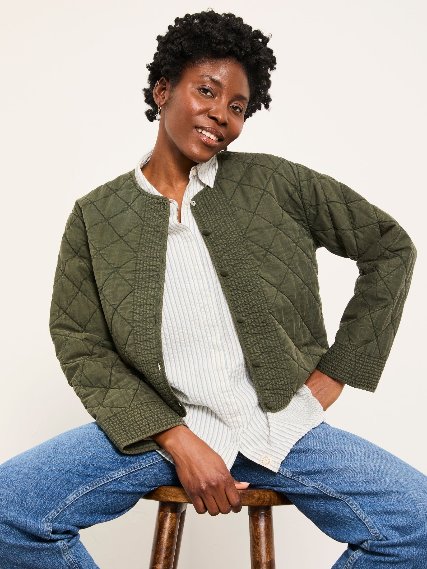 Skyla Ivory Regular Stripe Shirt | FatFace
