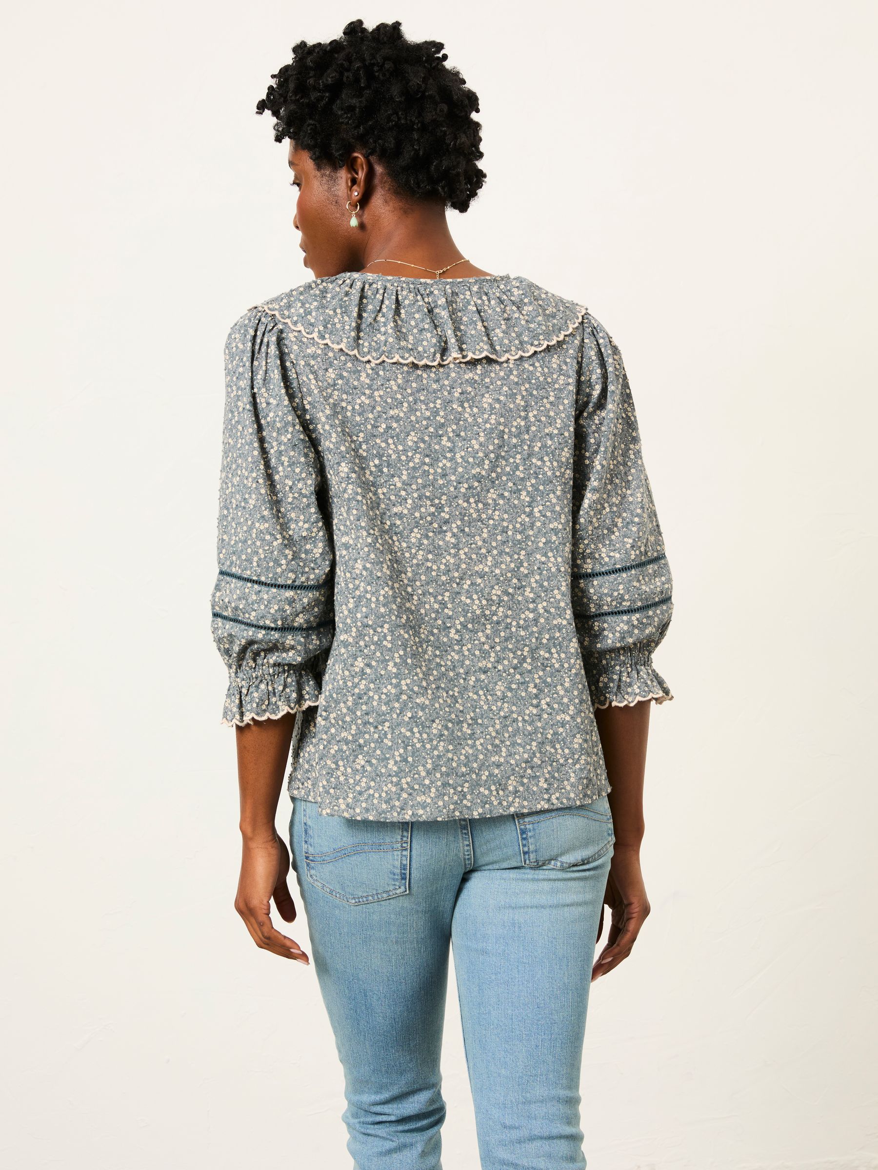 Carly Blue Ditsy Regular Blouse - Image 2 of 5