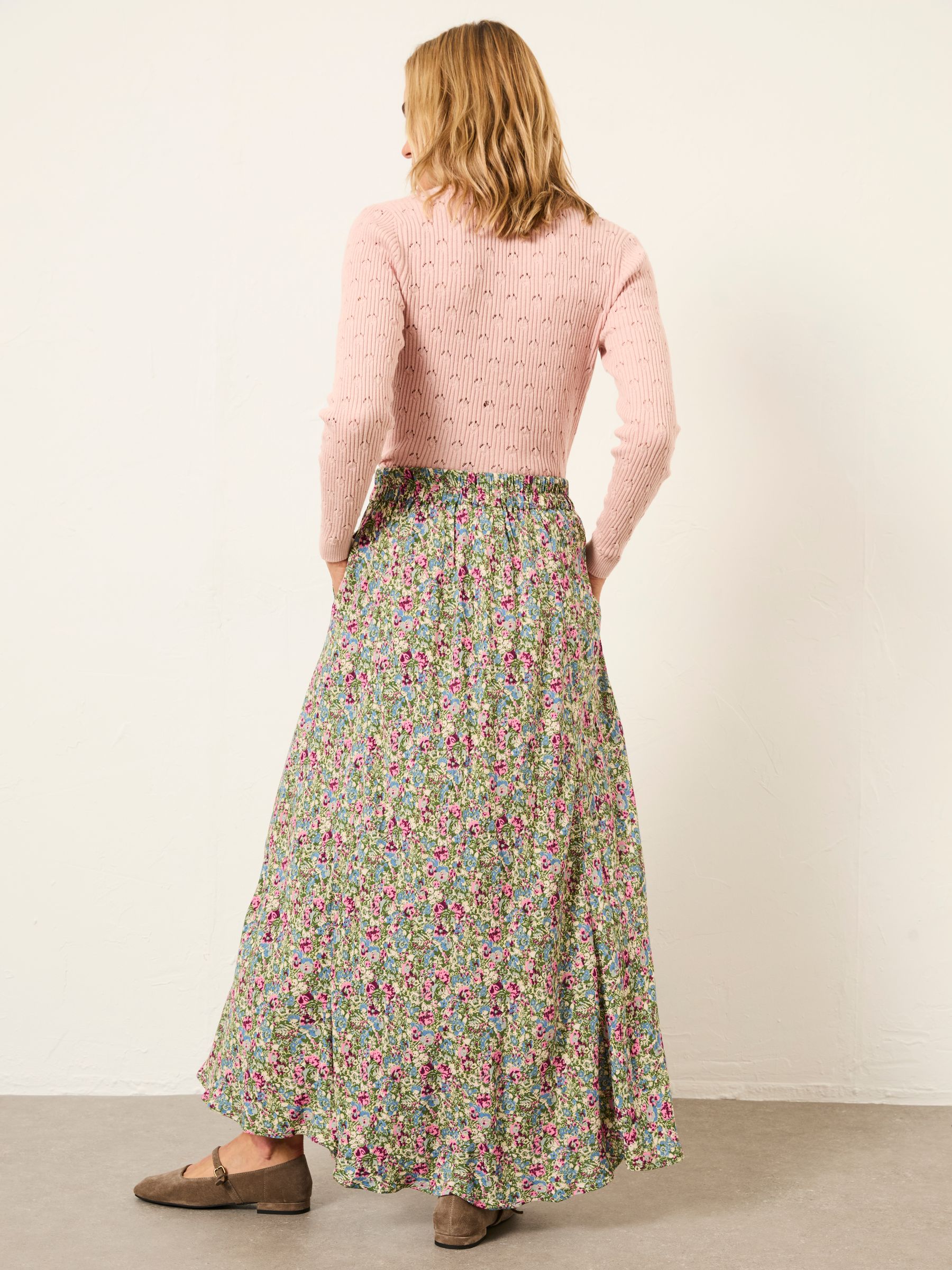 Sadie Green Ditsy Garden Midi Skirt - Image 2 of 5