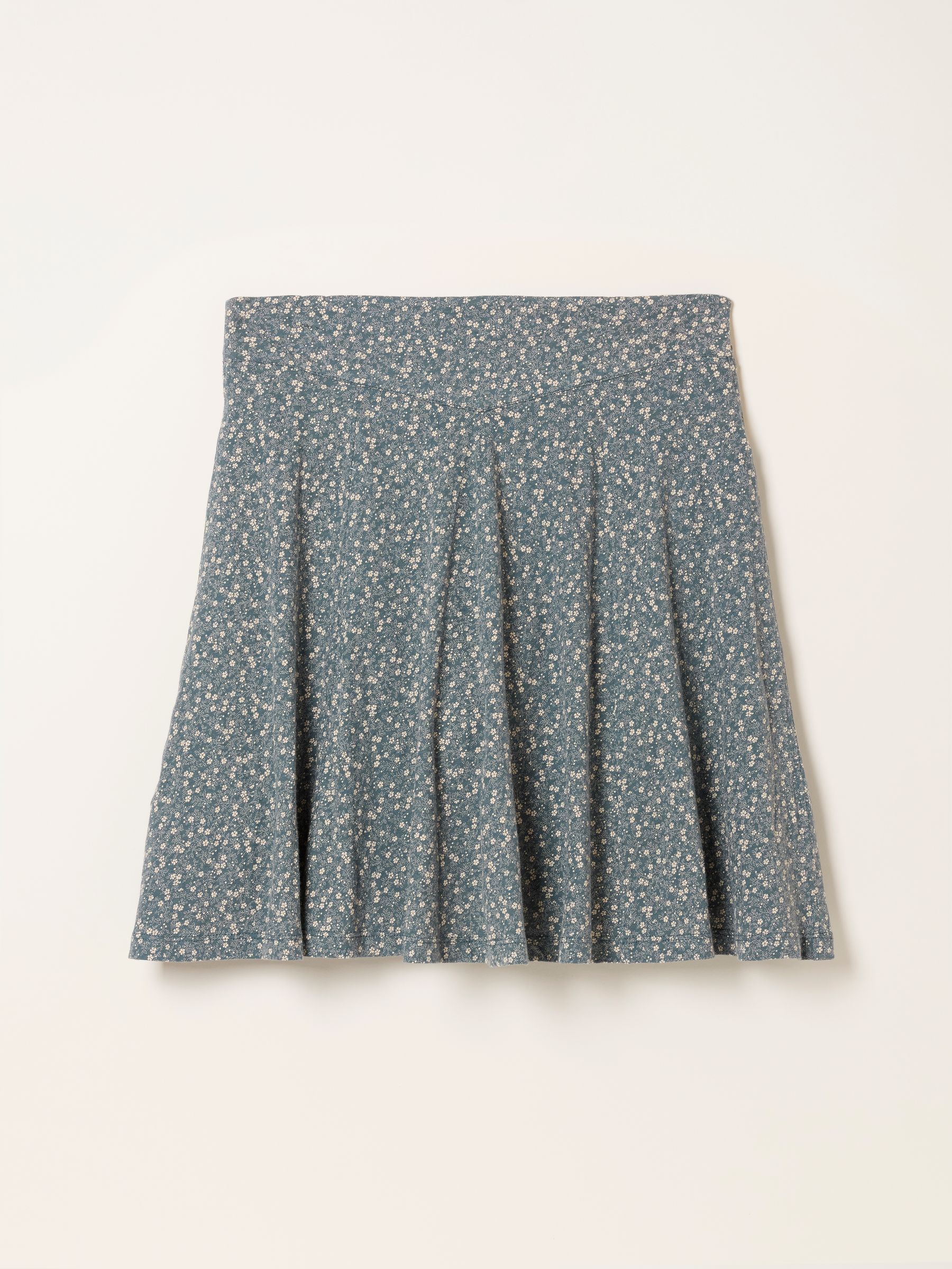 Selena Blue Ditsy Jersey Skirt - Image 6 of 6 Selena Blue Ditsy Jersey Skirt - Image 6 of 6