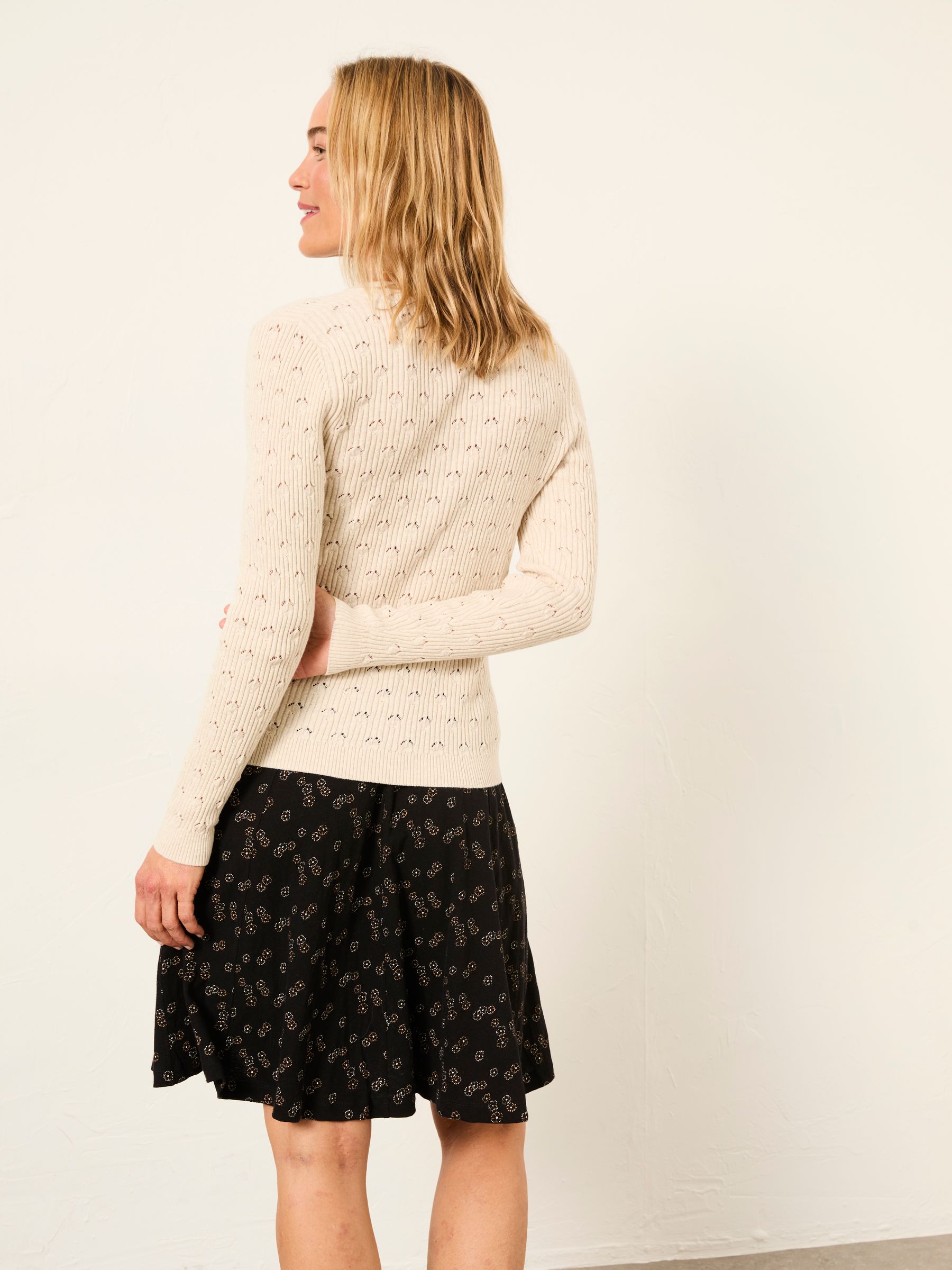 Selena Black Oriental Tonal Jersey Skirt - Image 2 of 5