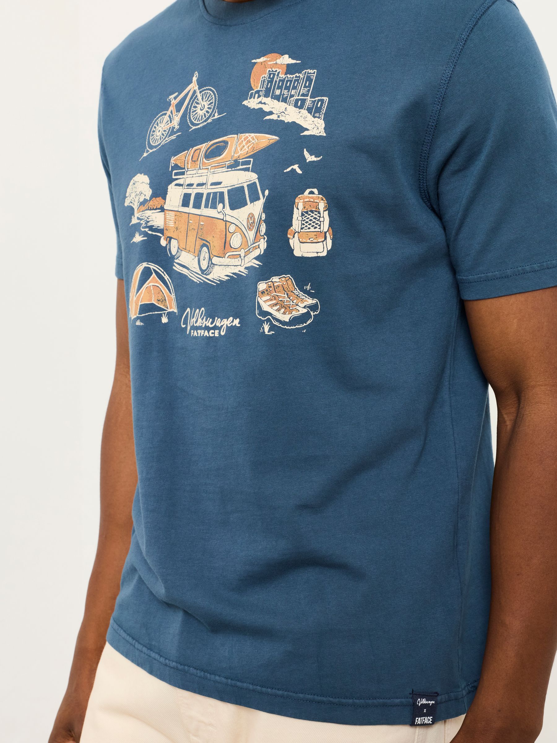 Navy VW Camping Kayak Graphic Tshirt - Image 4 of 6