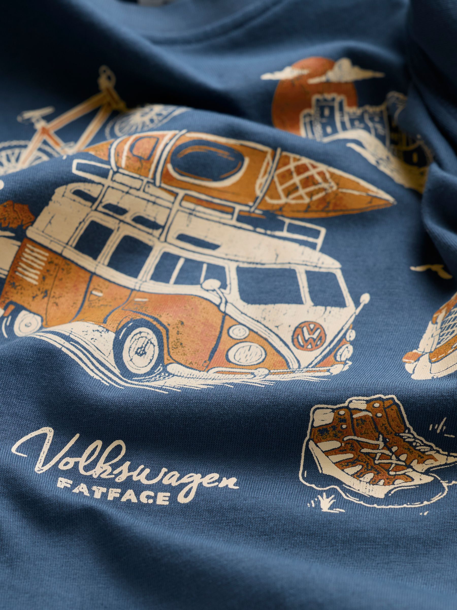 Navy VW Camping Kayak Graphic Tshirt - Image 5 of 6