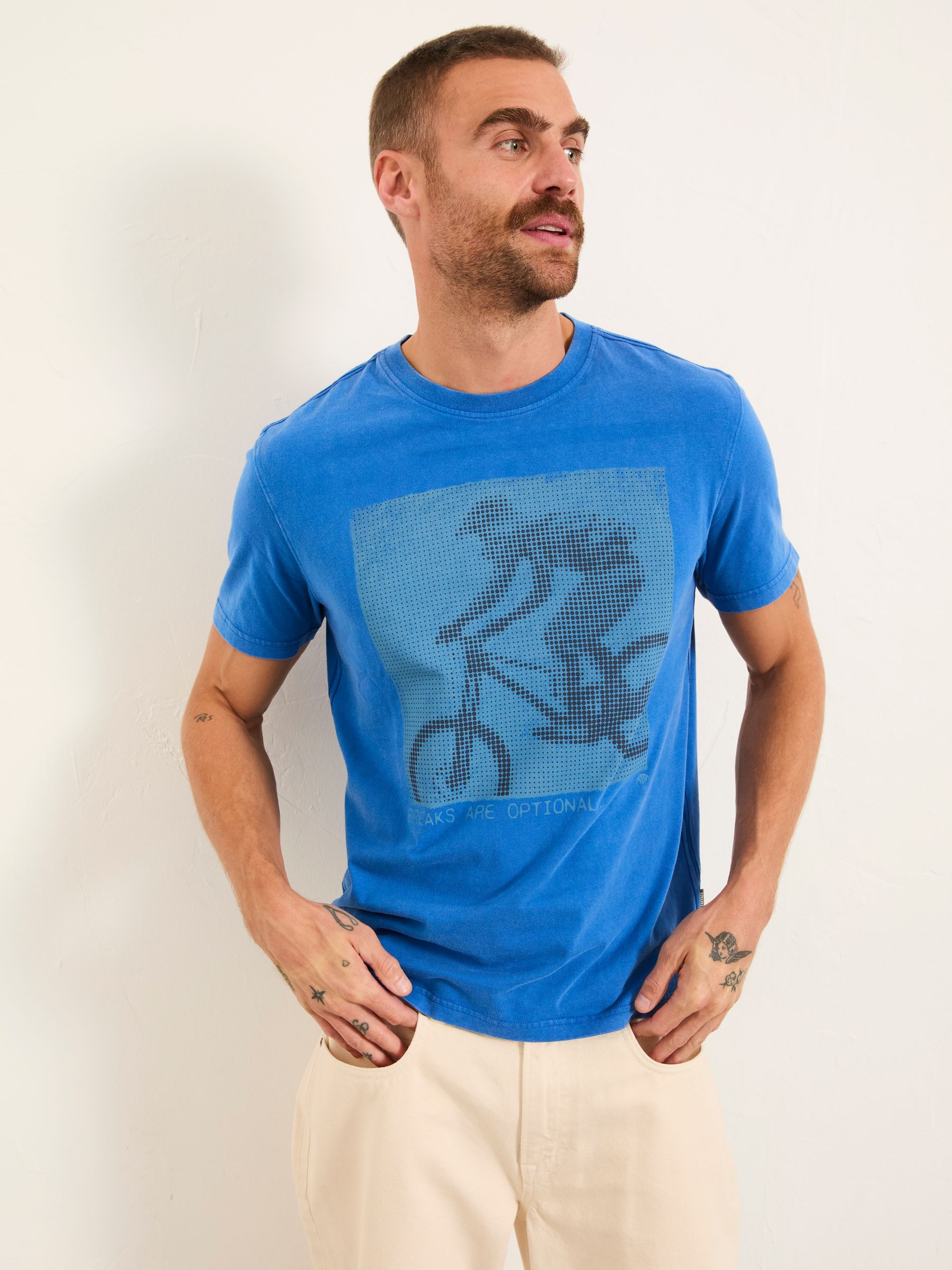 Cobalt Blue Bike Square Graphic T-Shirt - Image 1 of 7