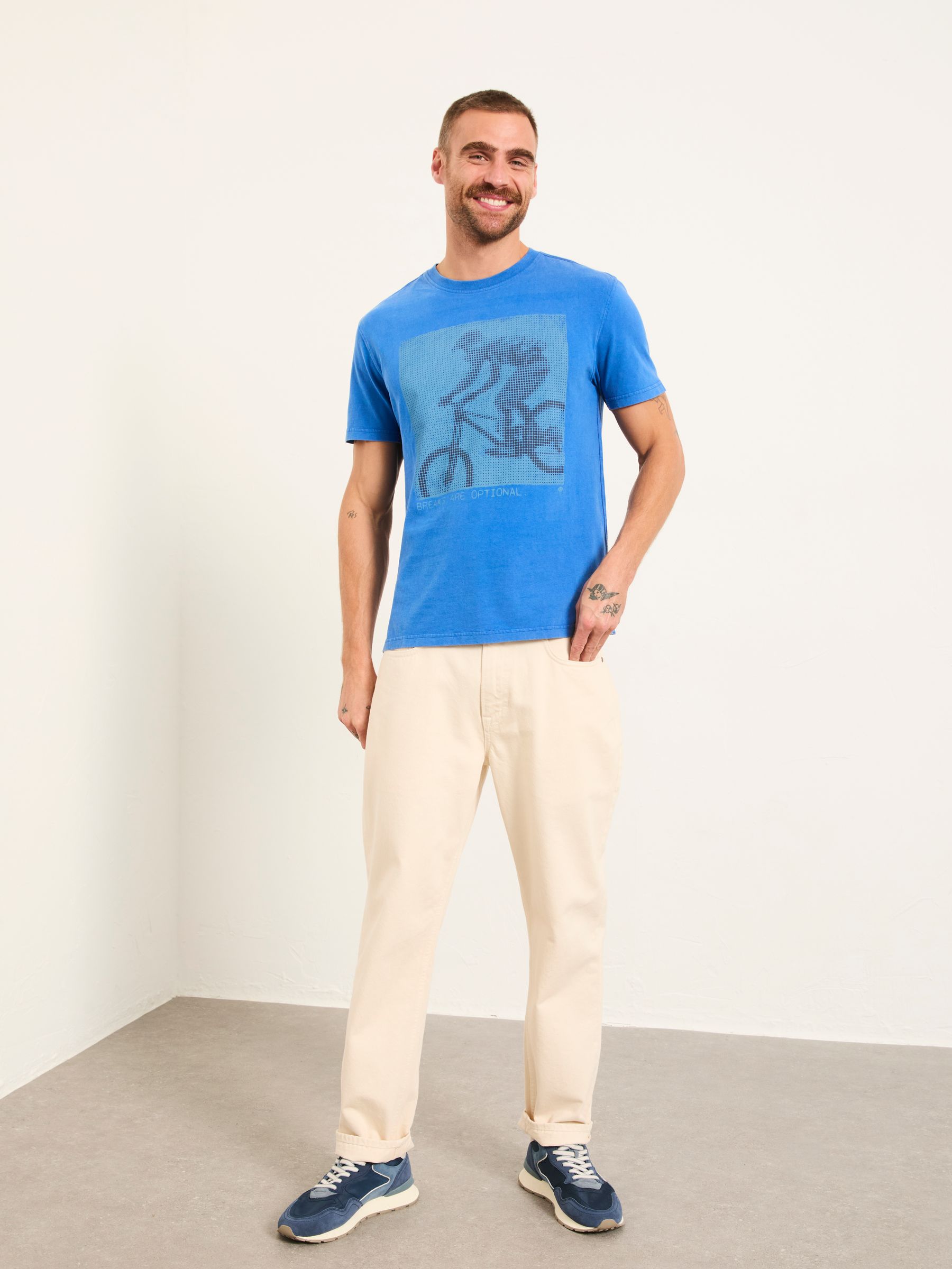 Cobalt Blue Bike Square Graphic T-Shirt - Image 3 of 7