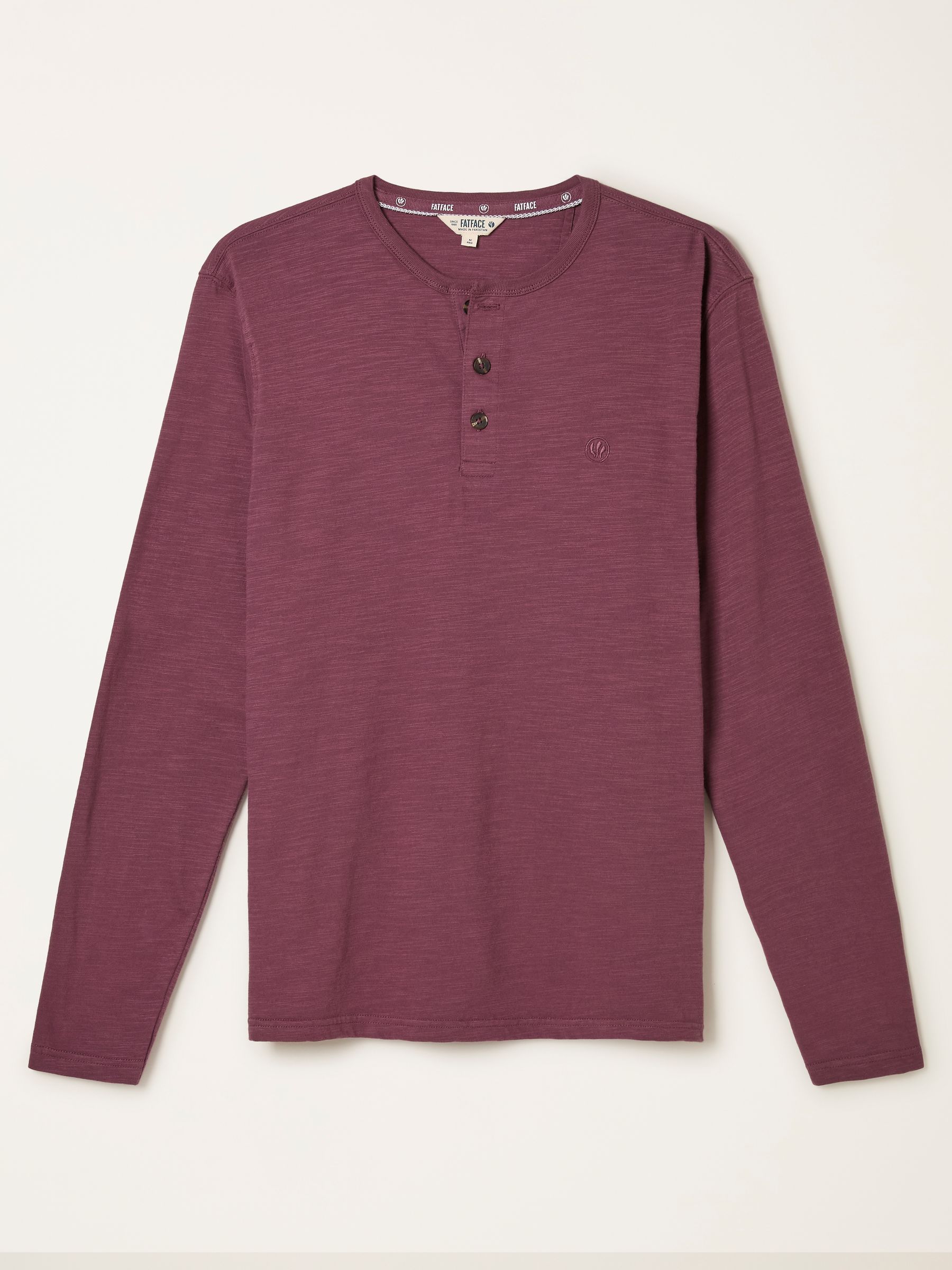 Henley Purple Long Sleeve Woodside Slub - Image 5 of 5